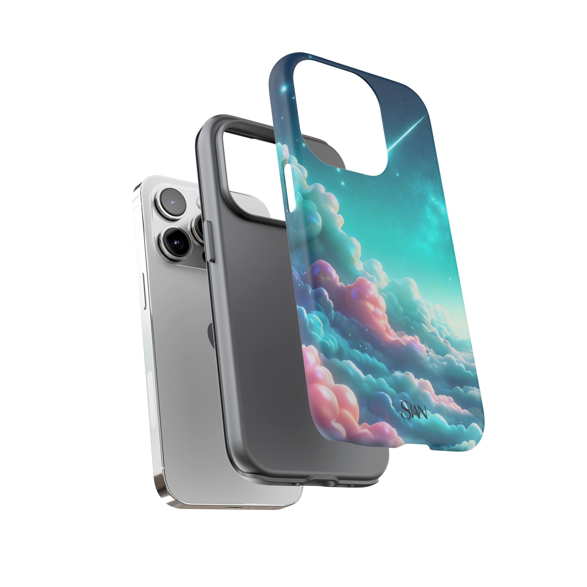 Dreamy Pastel Clouds with Shooting Star phone case Printify