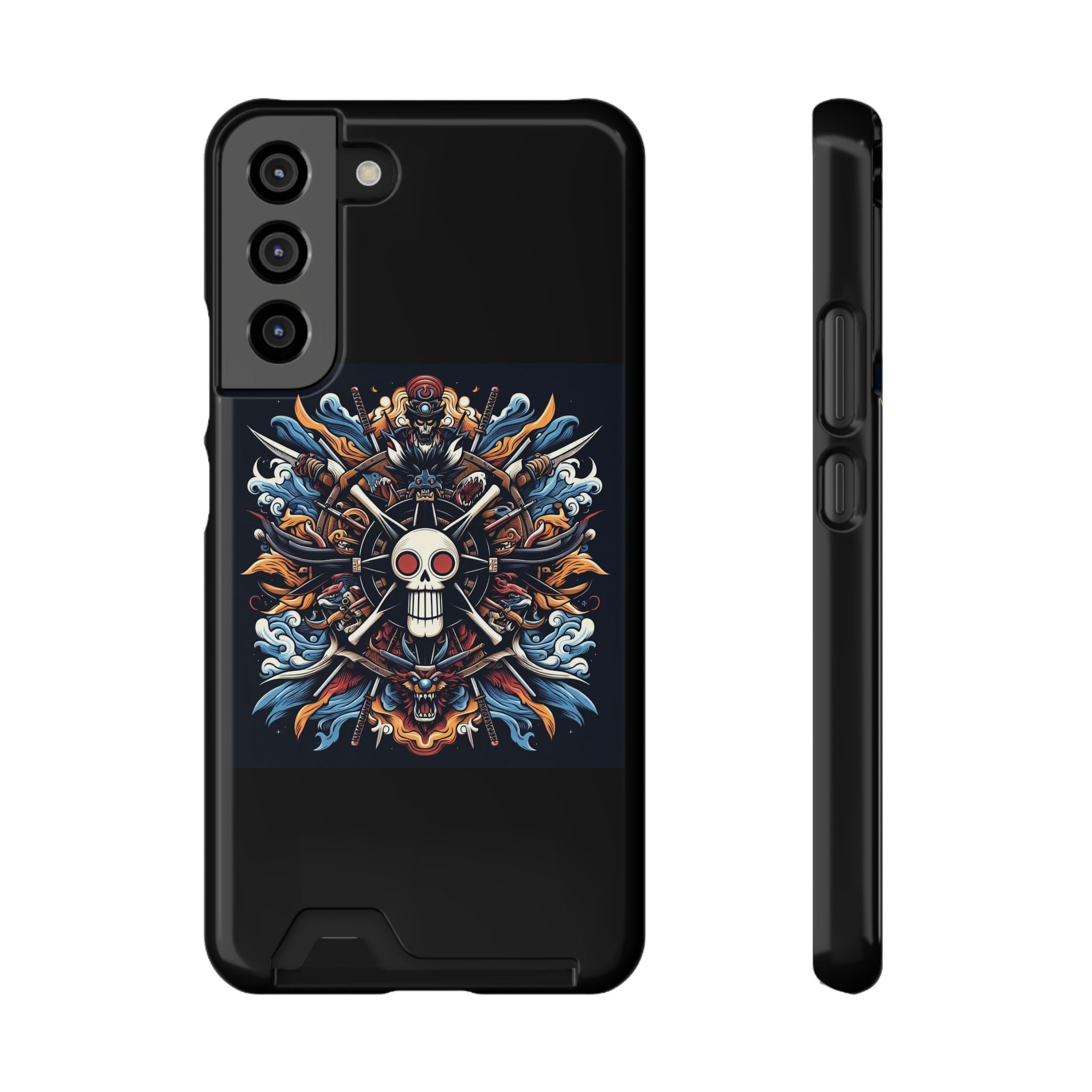 One Piece Phone Case with Card Holder | Anime Straw Hat Crew Design Printify