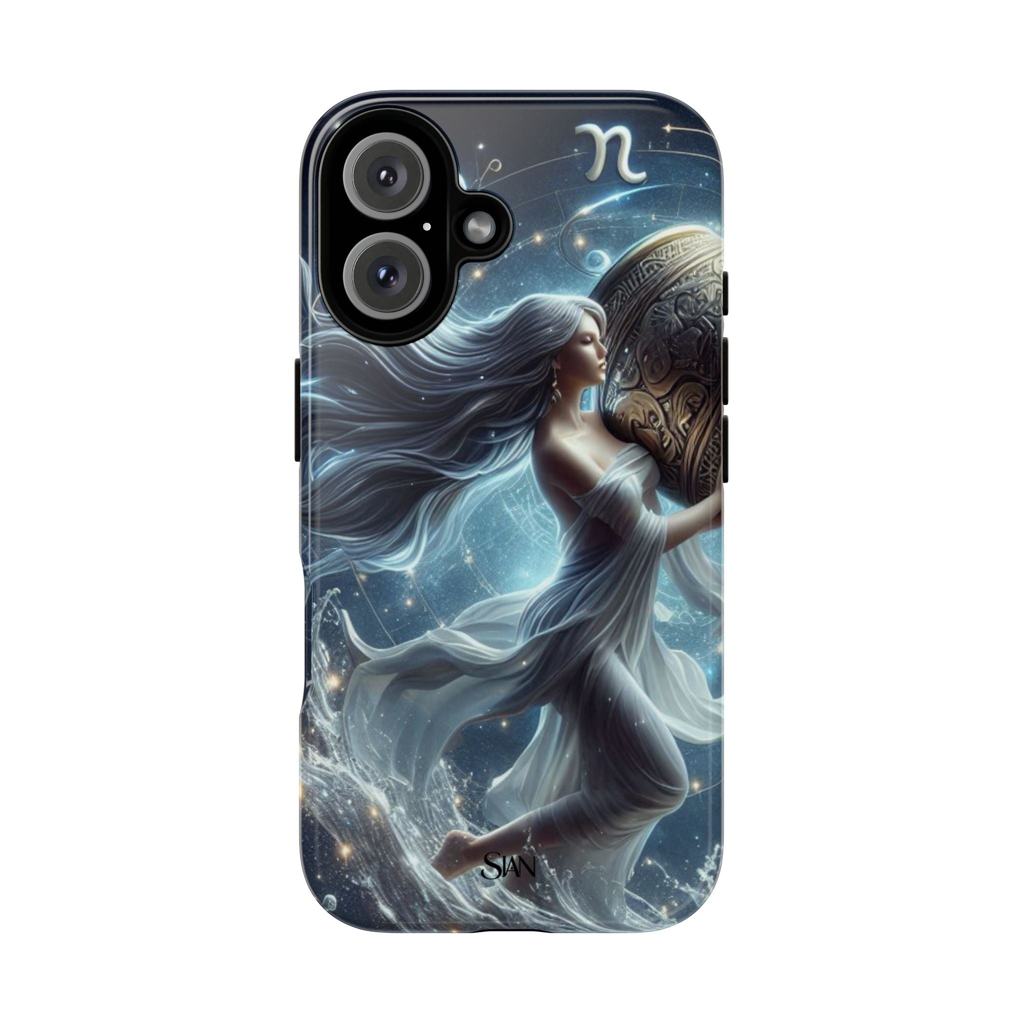 Moonlit Athena figure phone case | Goddess warrior celestial art tough case Printify