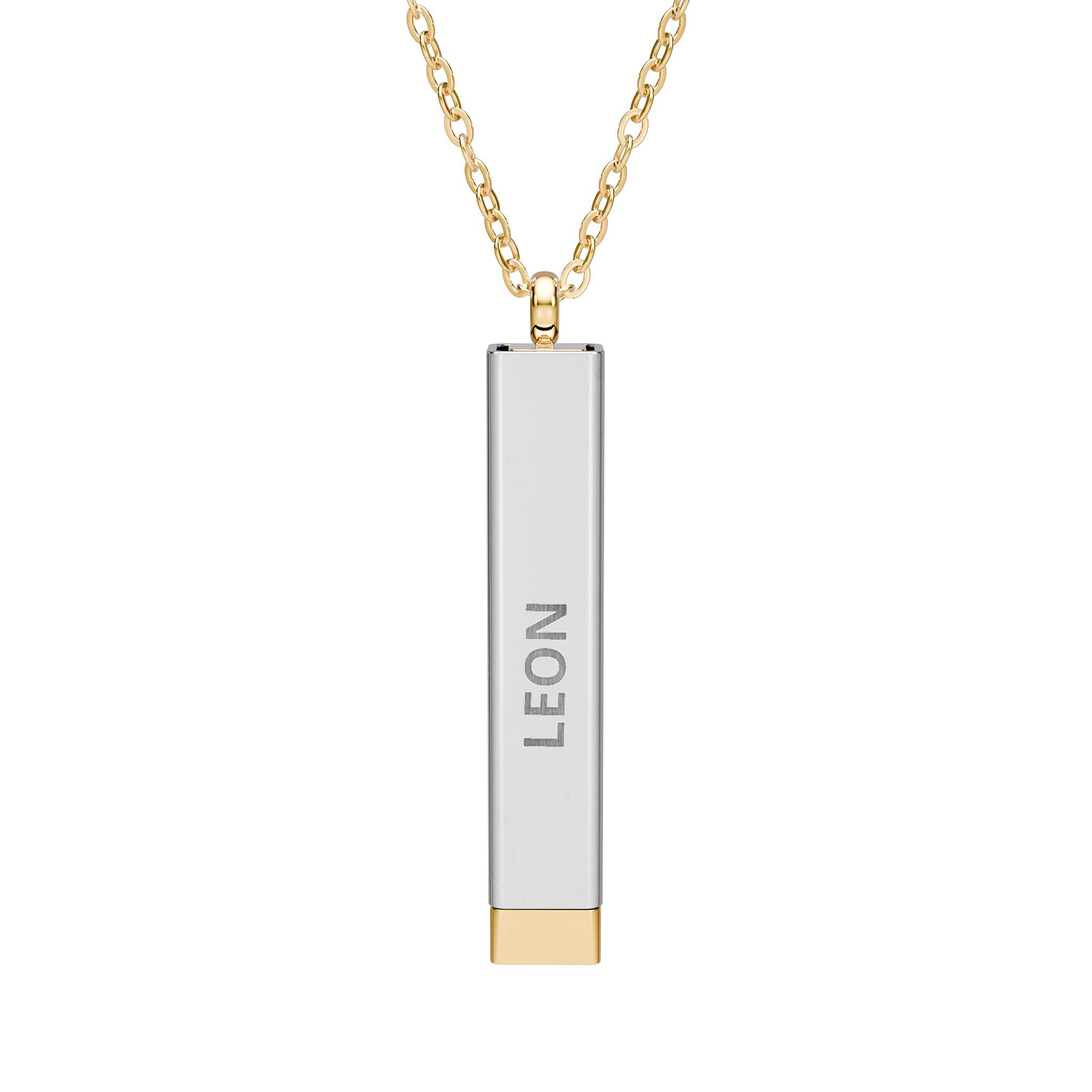 Necklace Personalized | Hidden Message Sliding Blank Bar Necklace (Engraving) Printify