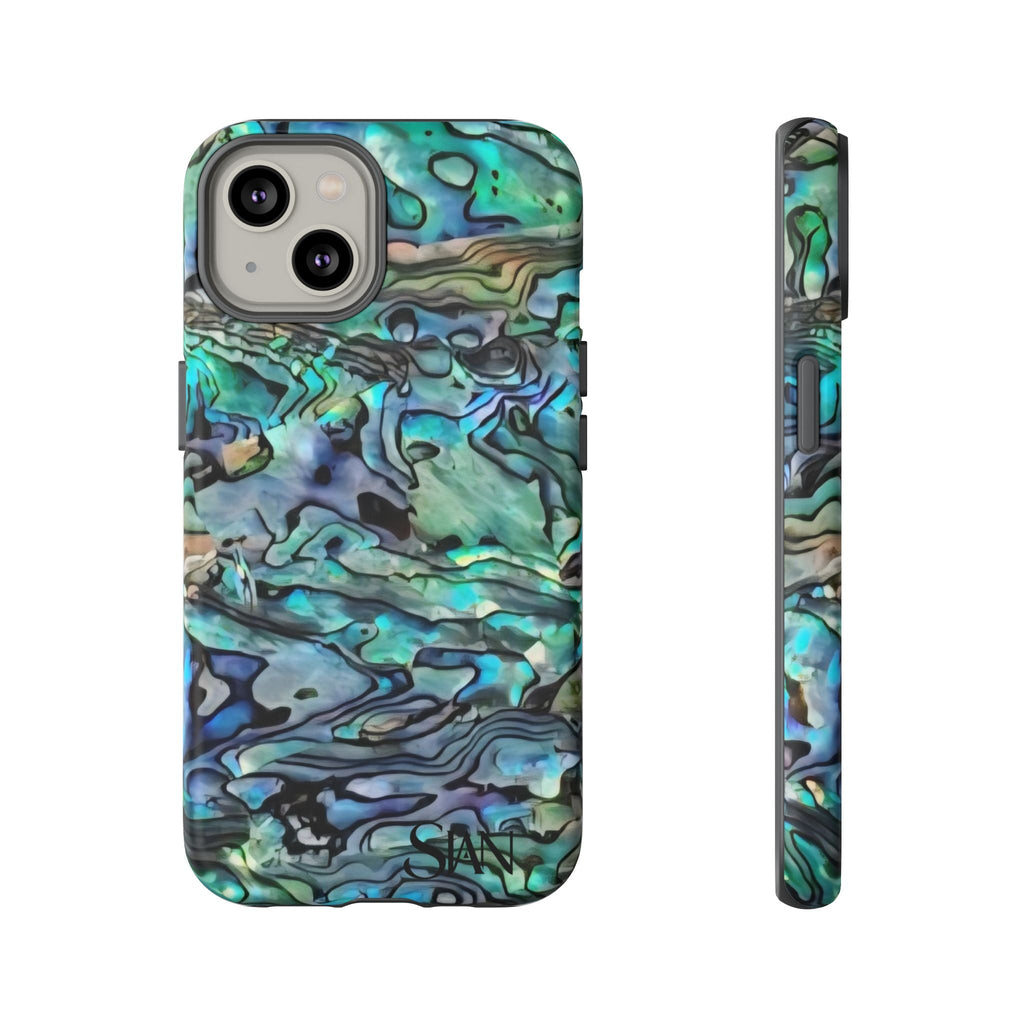 Abalone Shell Pattern Phone Case | Iridescent Ocean Swirl Protective Cover Printify