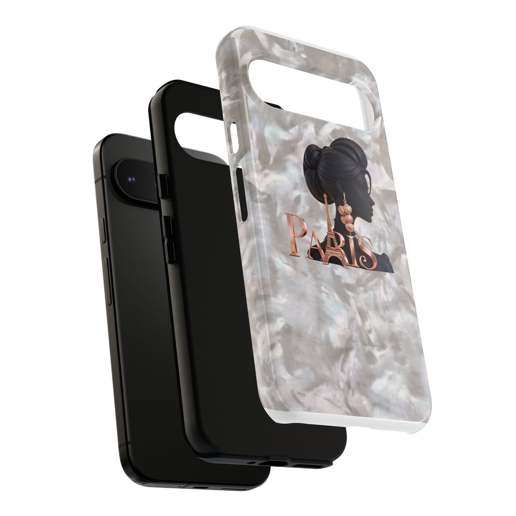 Paris Silhouette Pearl Phone Case — Tough Protective Smartphone Cover Printify