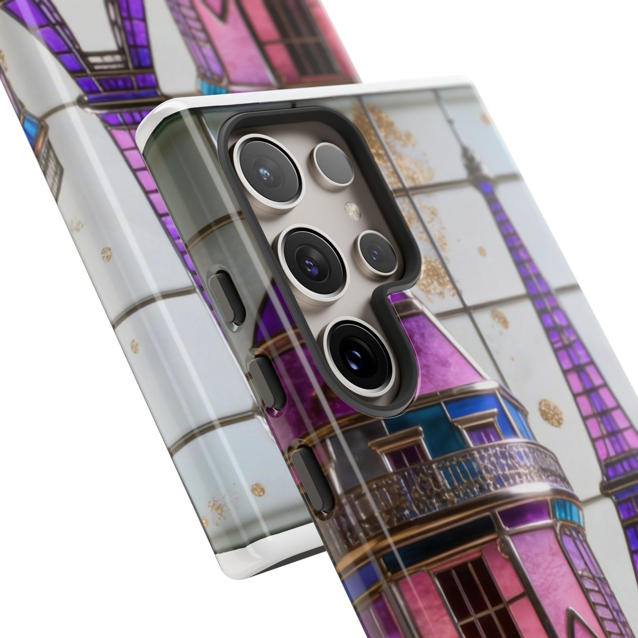 Parisian Eiffel Tower Tough Phone Case — Purple Vintage Cityscape Printify