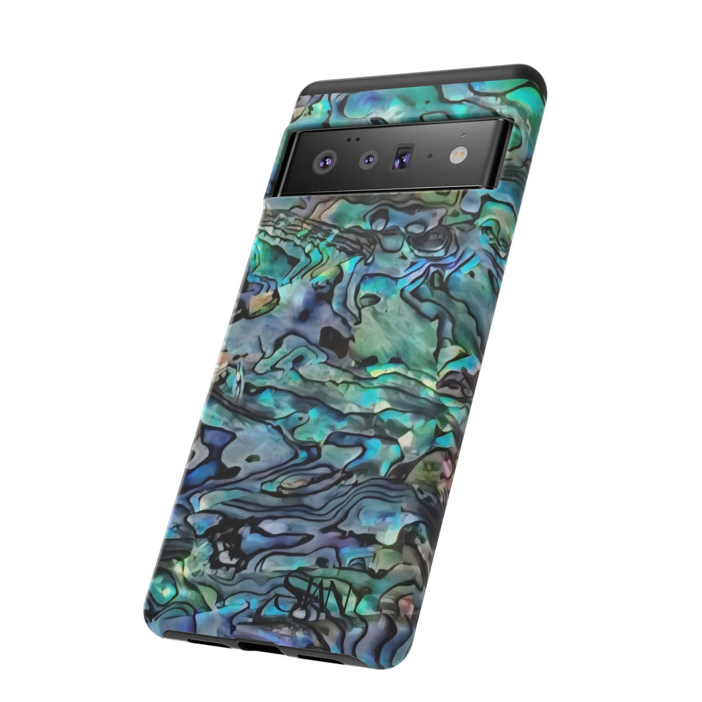 Abalone Shell Pattern Phone Case | Iridescent Ocean Swirl Protective Cover Printify
