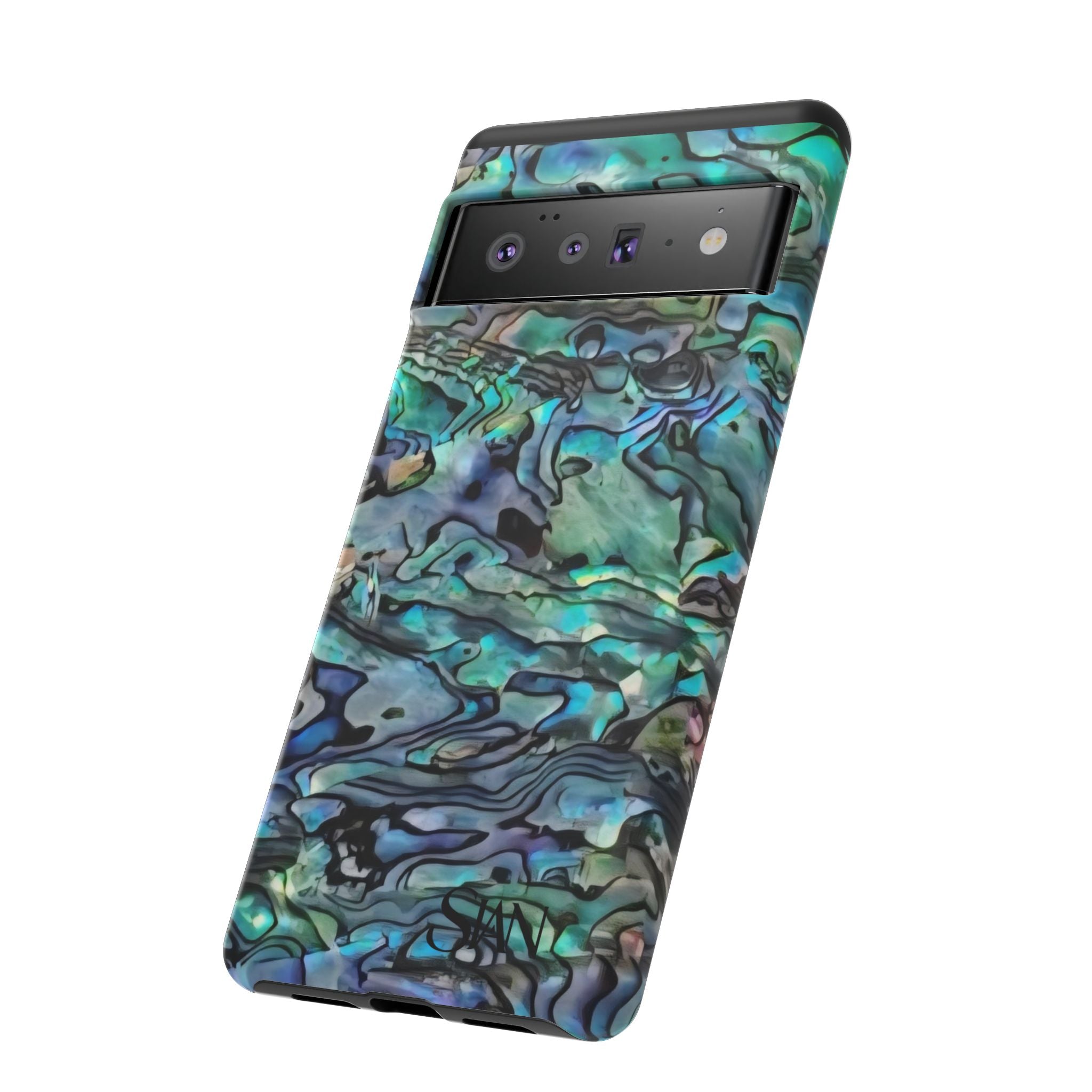 Abalone Shell Pattern Phone Case | Iridescent Ocean Swirl Protective Cover Printify