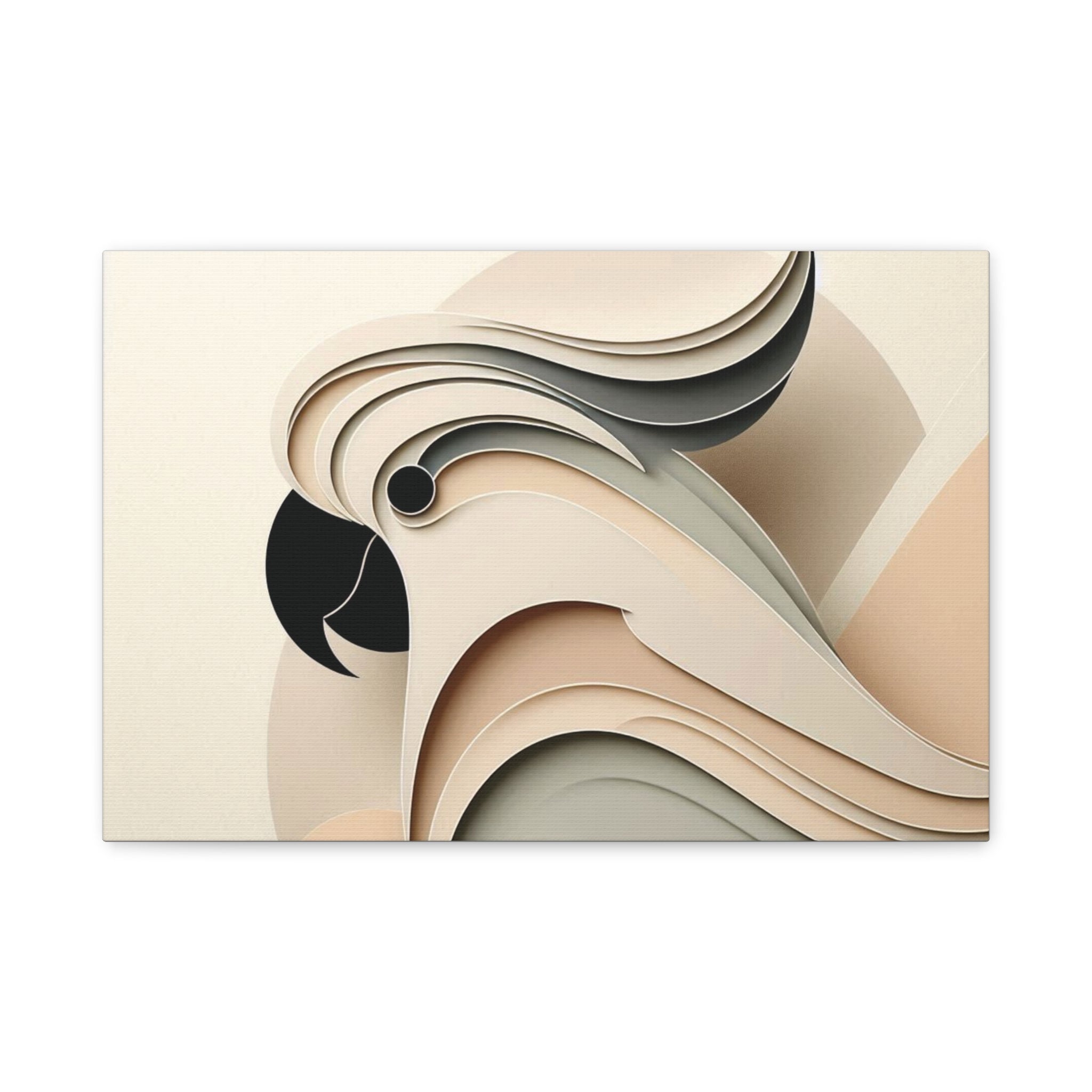 Abstract Paper Cut Cockatoo Matte Canvas Printify