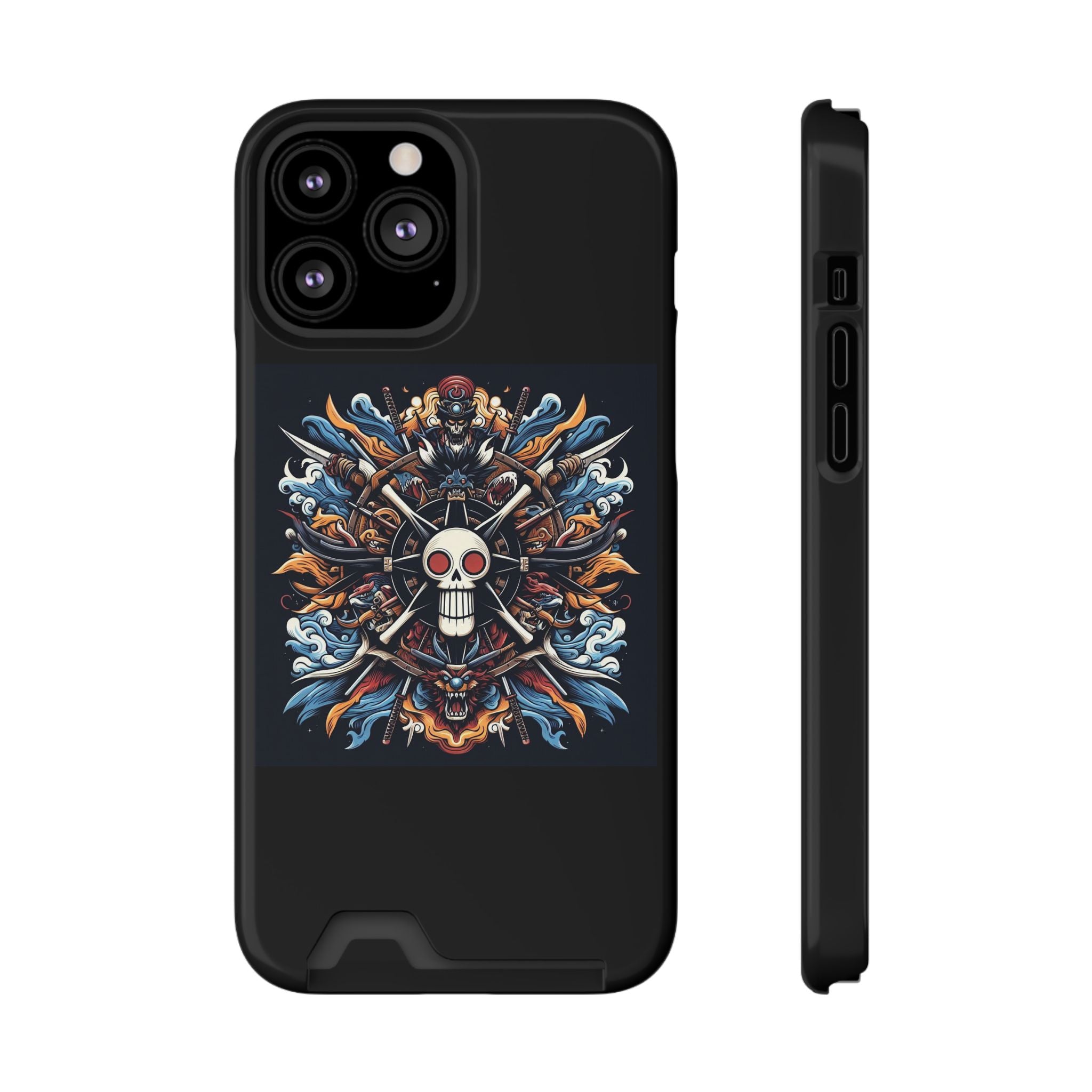 One Piece Phone Case with Card Holder | Anime Straw Hat Crew Design Printify