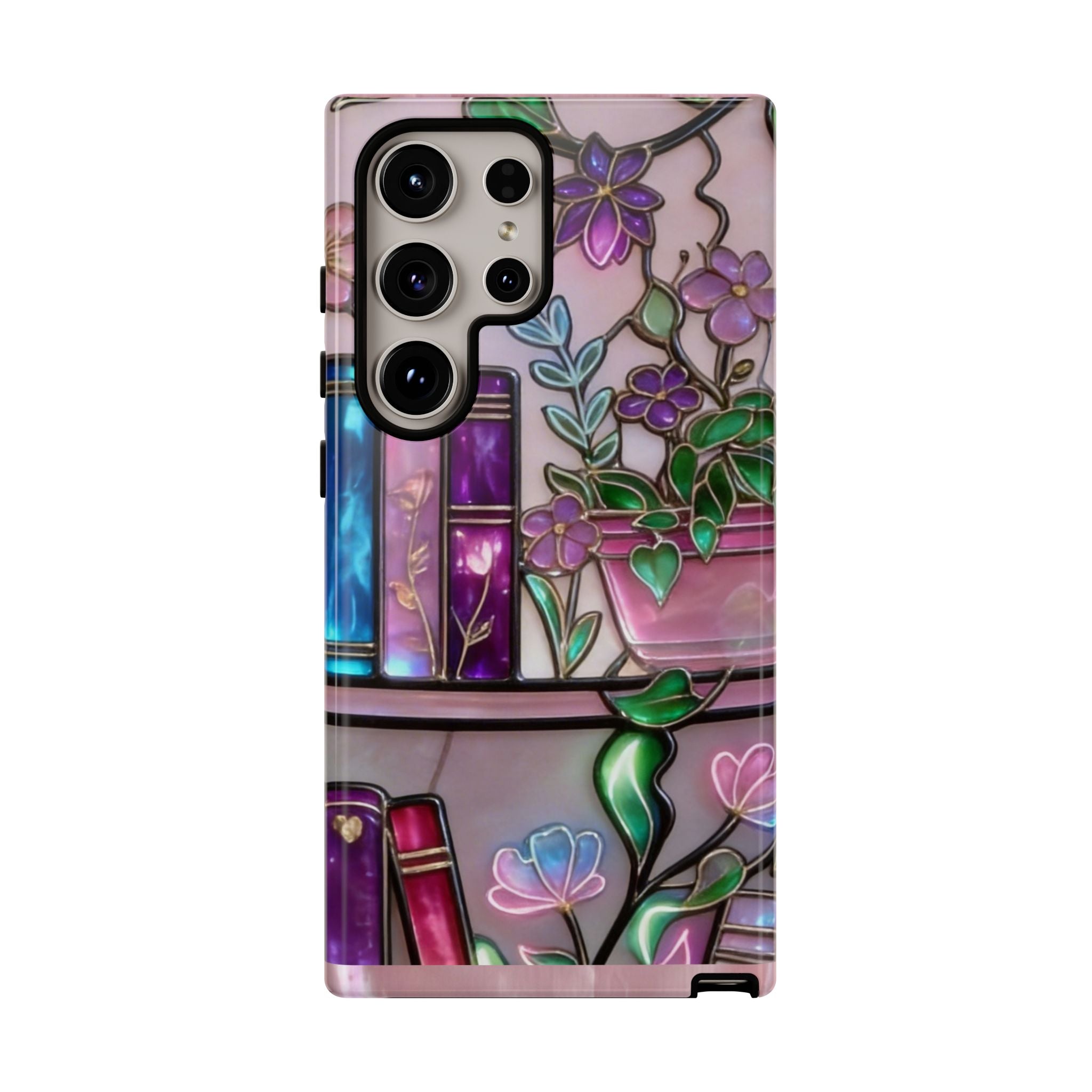 Floral Bookshelf Phone Case — Pastel Botanicals & Magical Book Art Printify