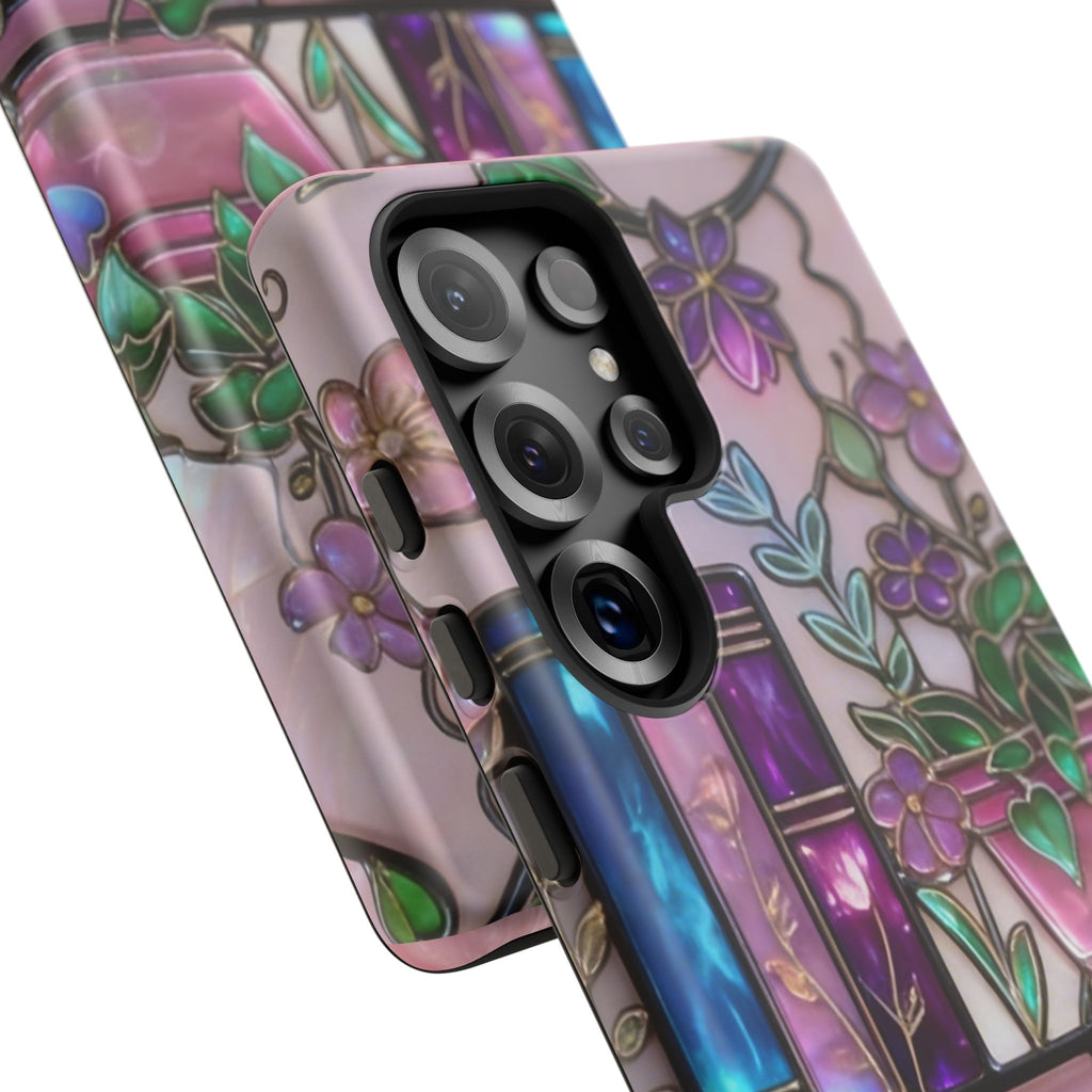 Floral Bookshelf Phone Case — Pastel Botanicals & Magical Book Art Printify