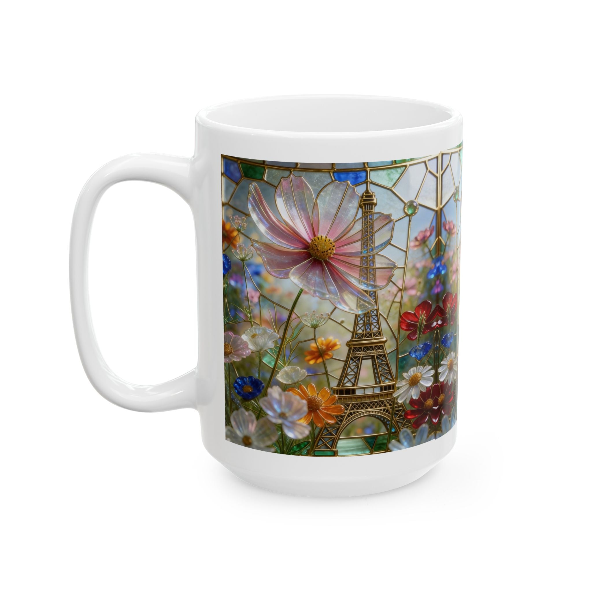 Colorful Glass Cup Ceramic Mug — Bright Rainbow 11oz & 15oz Printify