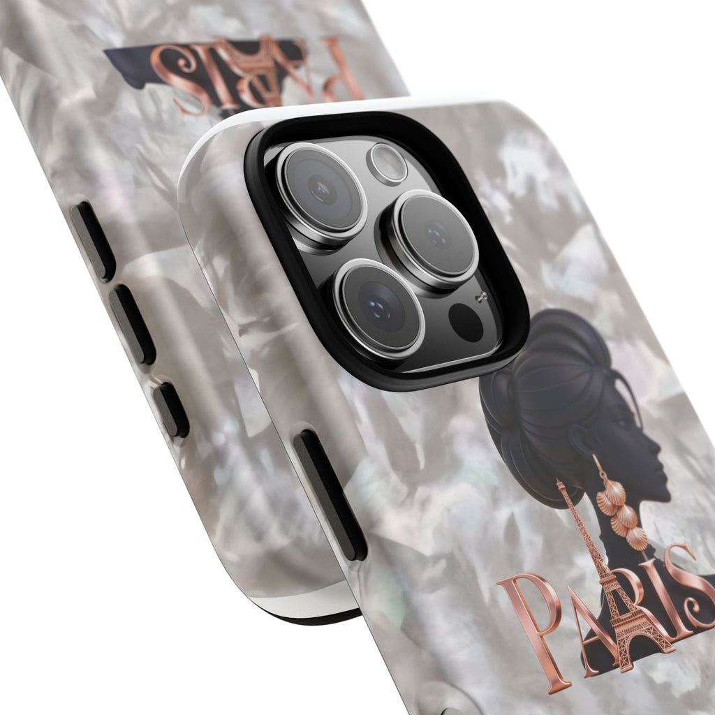 Paris Silhouette Pearl Phone Case — Tough Protective Smartphone Cover Printify