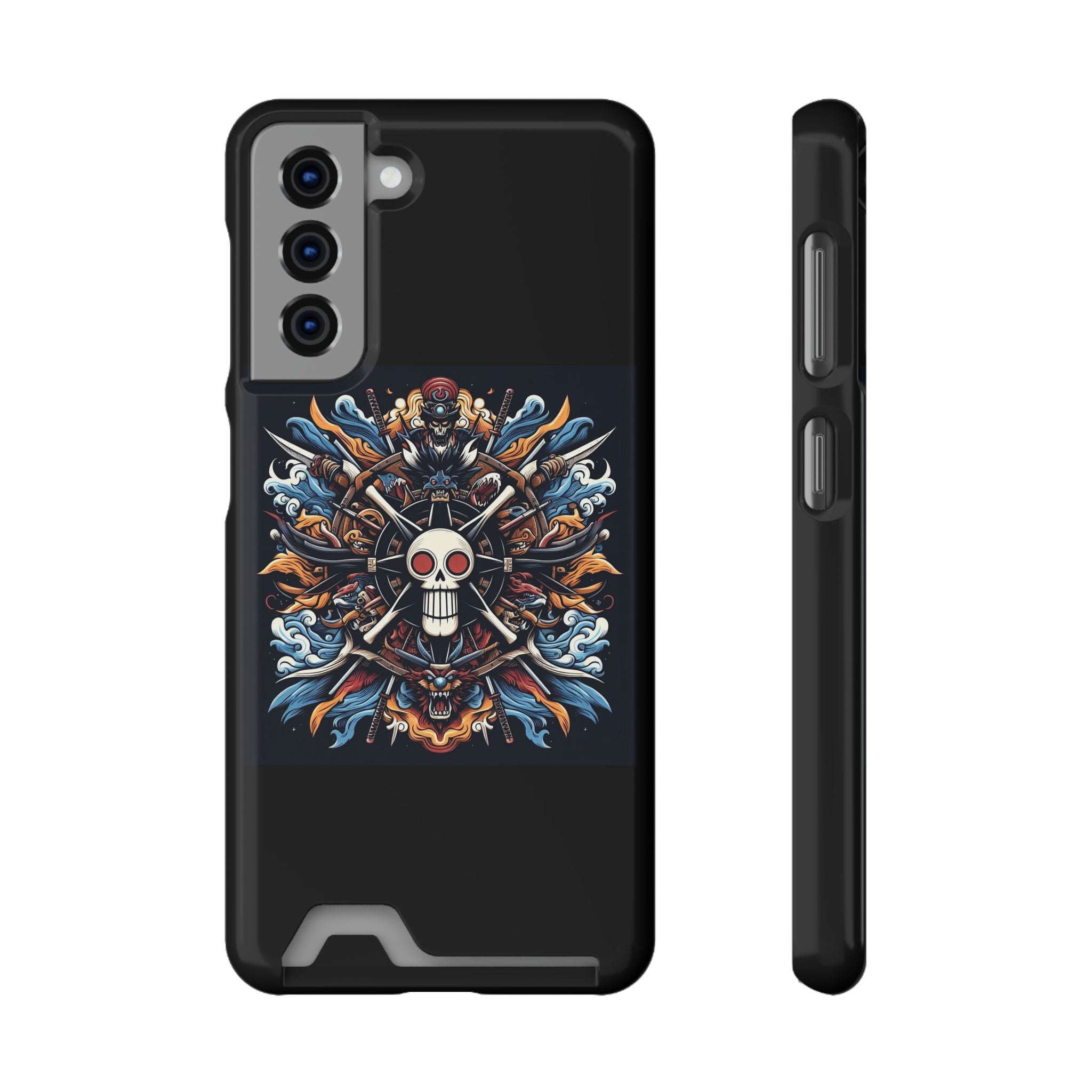 One Piece Phone Case with Card Holder | Anime Straw Hat Crew Design Printify