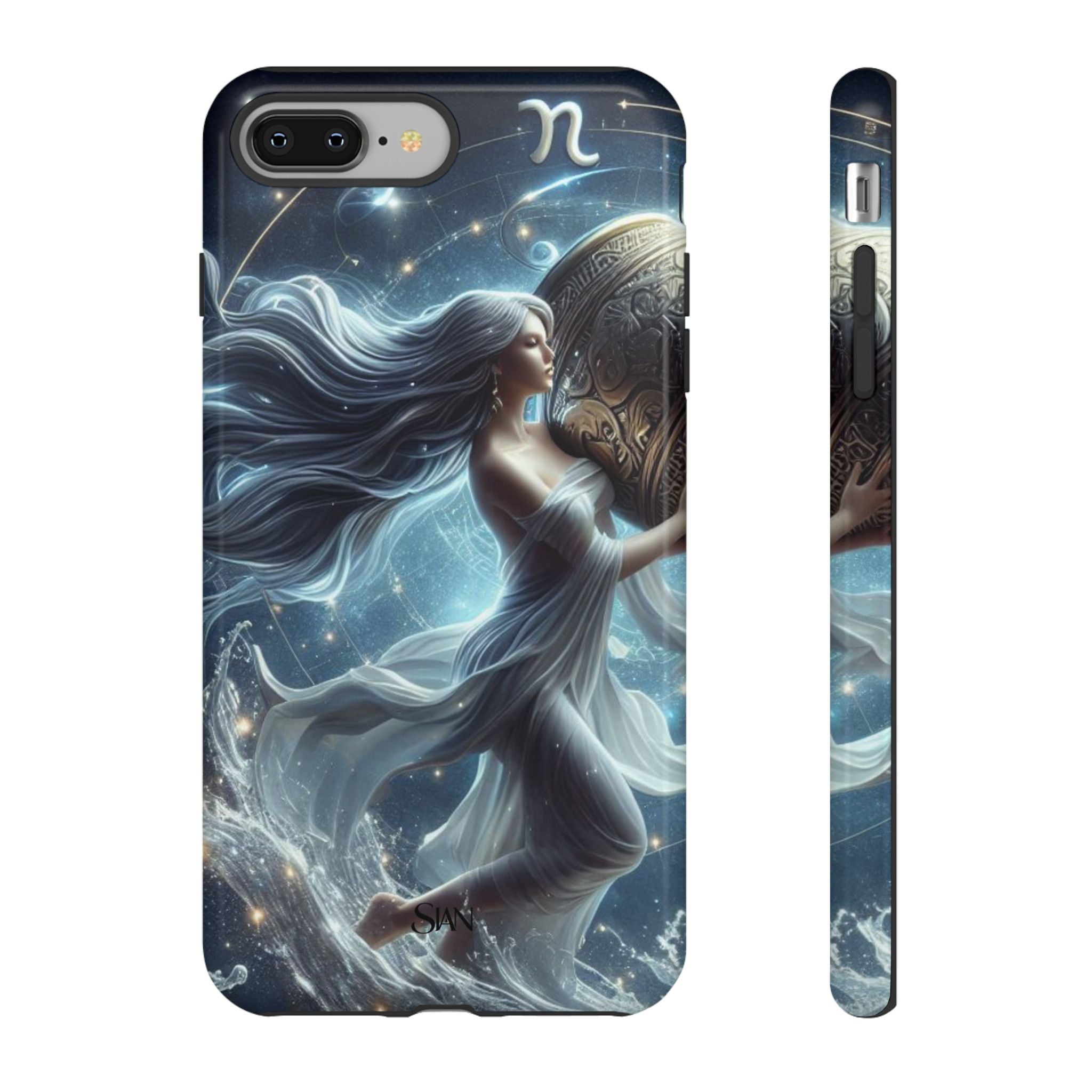 Moonlit Athena figure phone case | Goddess warrior celestial art tough case Printify