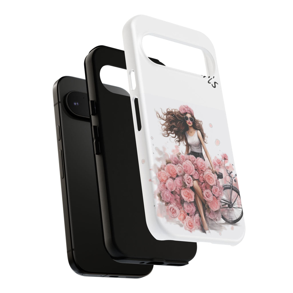 Paris Rose Bicycle woman phone case | Floral iPhone case Printify
