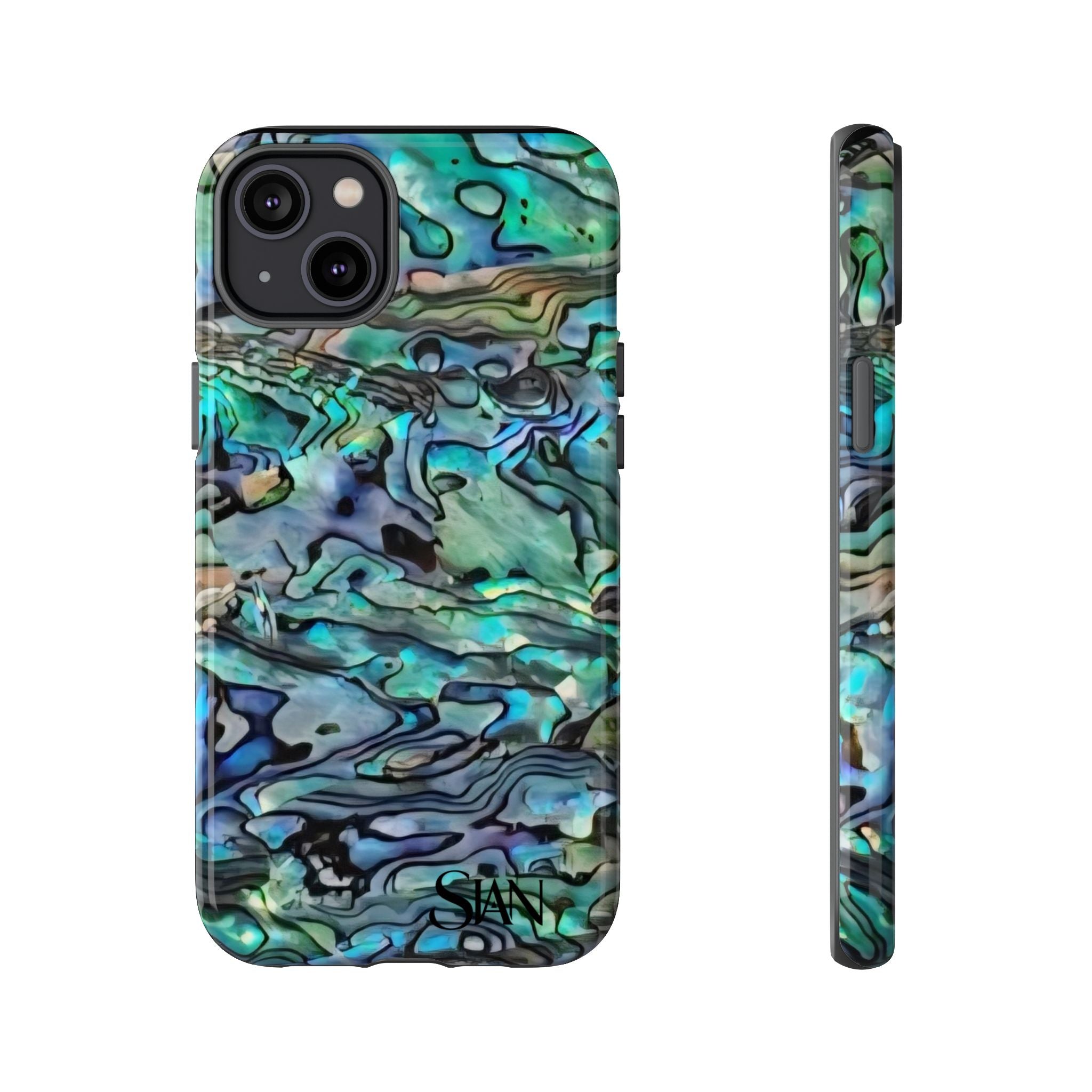 Abalone Shell Pattern Phone Case | Iridescent Ocean Swirl Protective Cover Printify