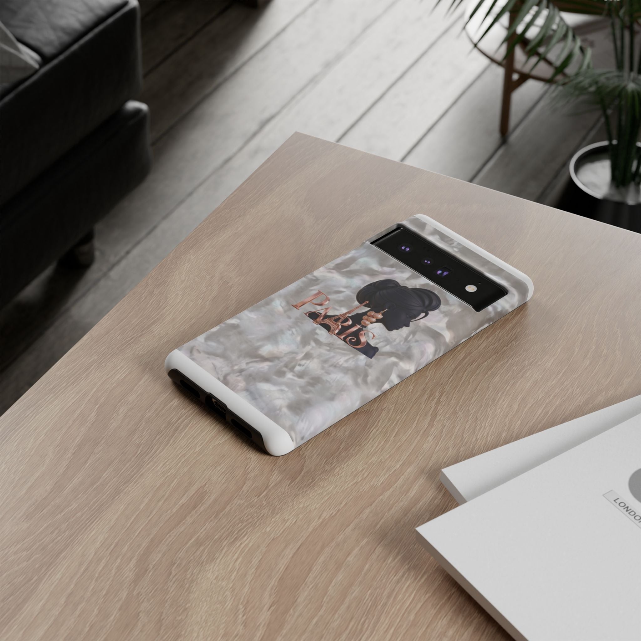 Paris Silhouette Pearl Phone Case — Tough Protective Smartphone Cover Printify