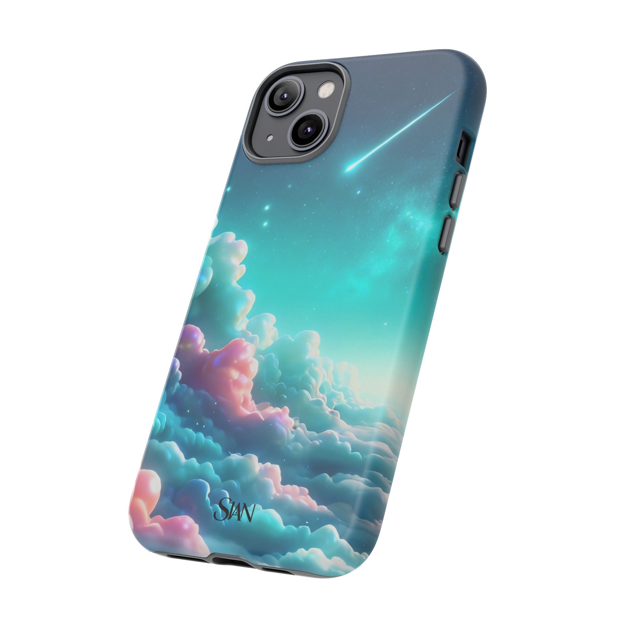 Dreamy Pastel Clouds with Shooting Star phone case Printify