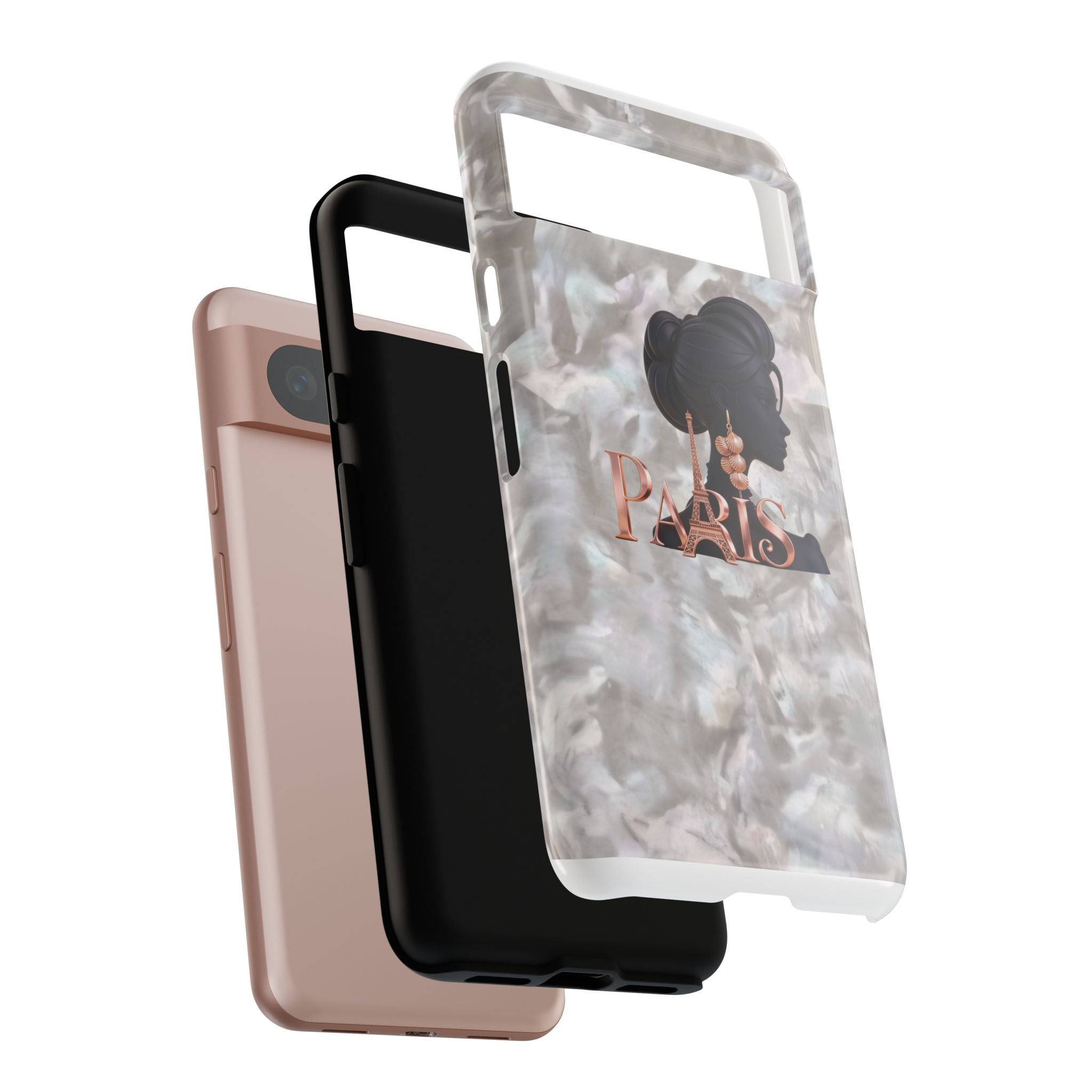 Paris Silhouette Pearl Phone Case — Tough Protective Smartphone Cover Printify