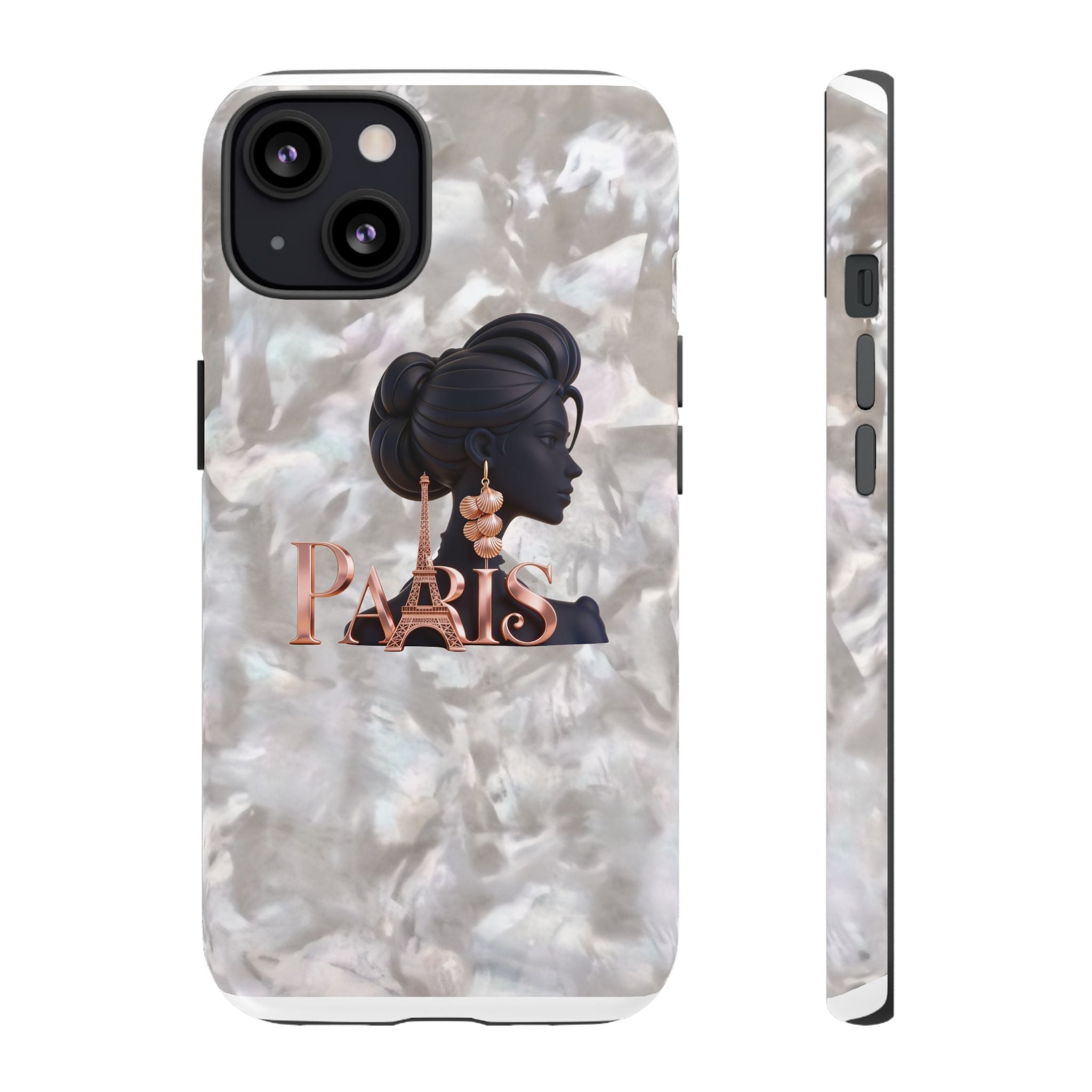 Paris Silhouette Pearl Phone Case — Tough Protective Smartphone Cover Printify