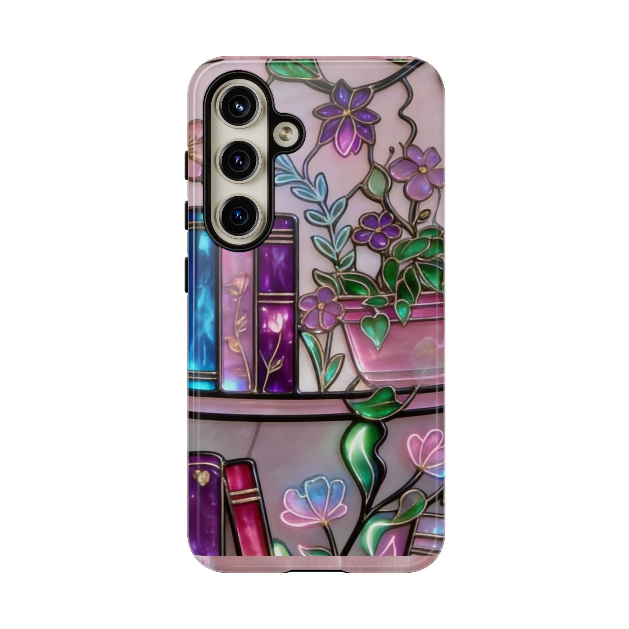 Floral Bookshelf Phone Case — Pastel Botanicals & Magical Book Art Printify