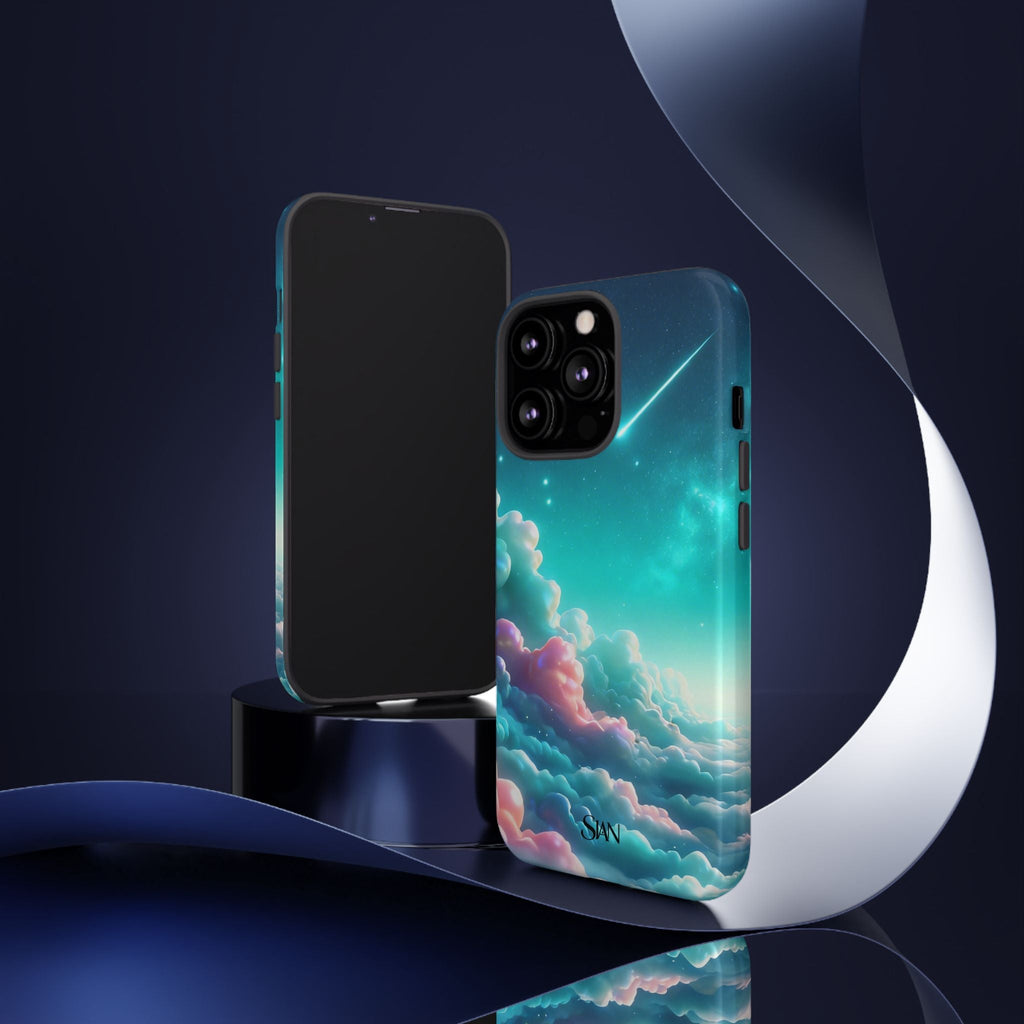 Dreamy Pastel Clouds with Shooting Star phone case Printify