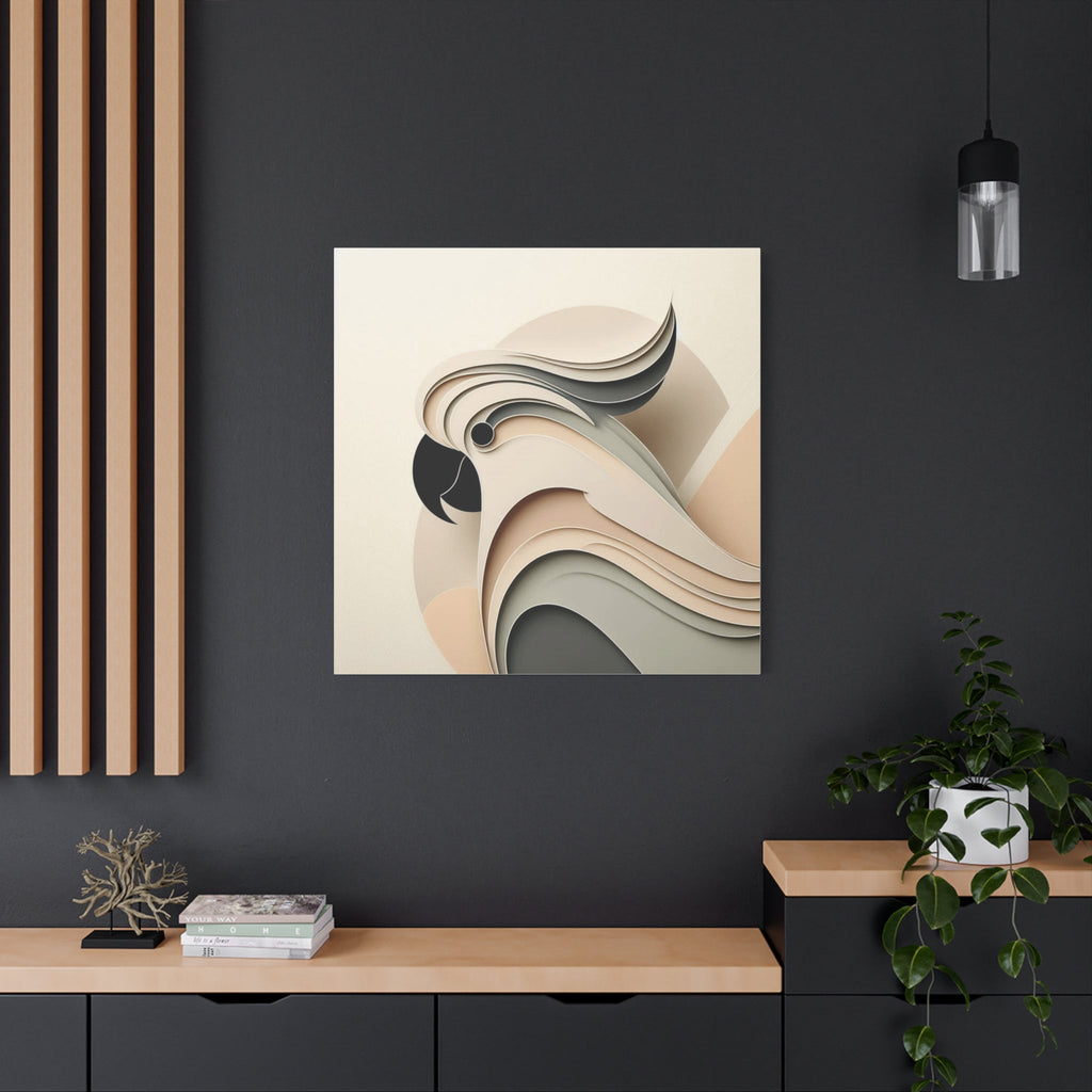 Abstract Paper Cut Cockatoo Matte Canvas Printify