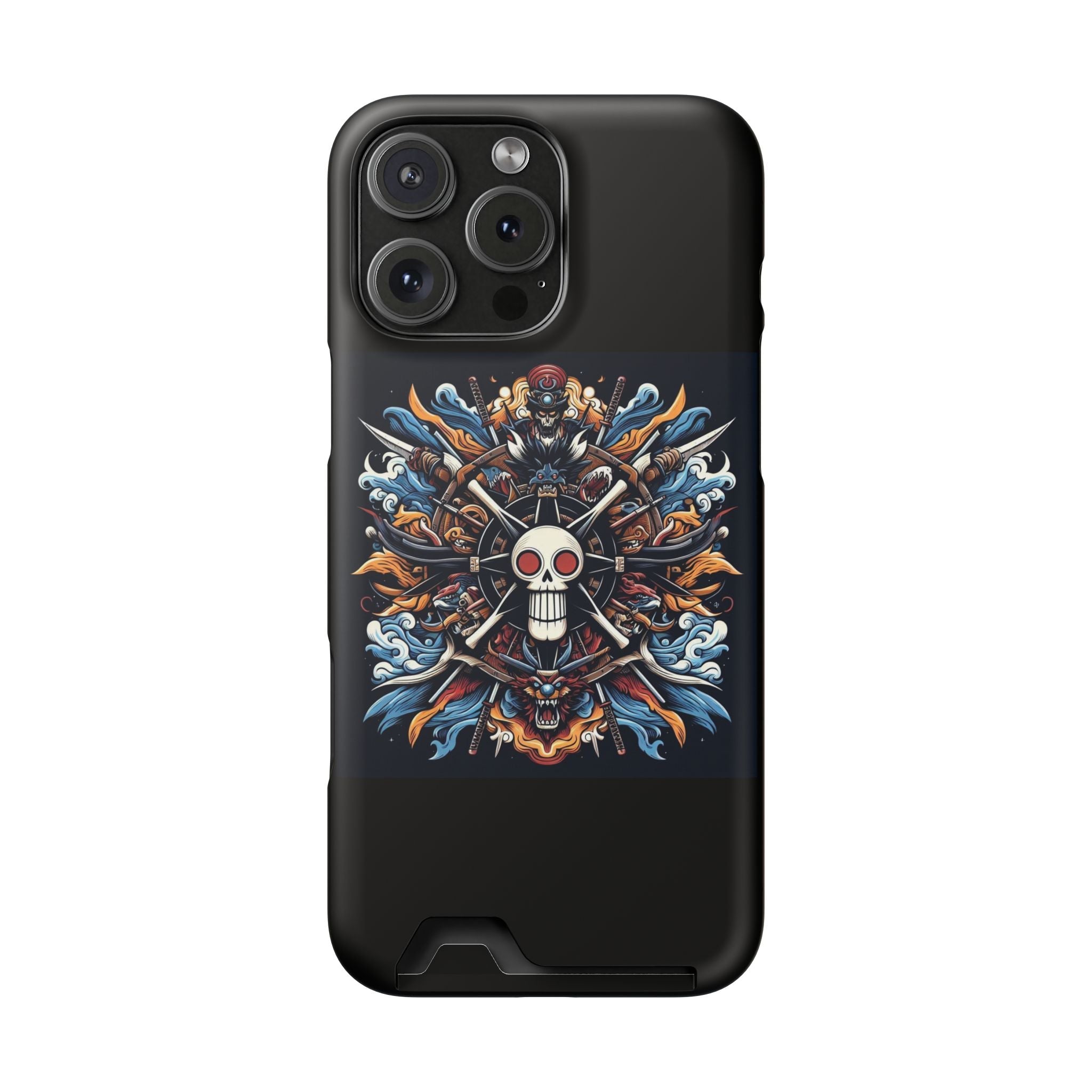 One Piece Phone Case with Card Holder | Anime Straw Hat Crew Design Printify