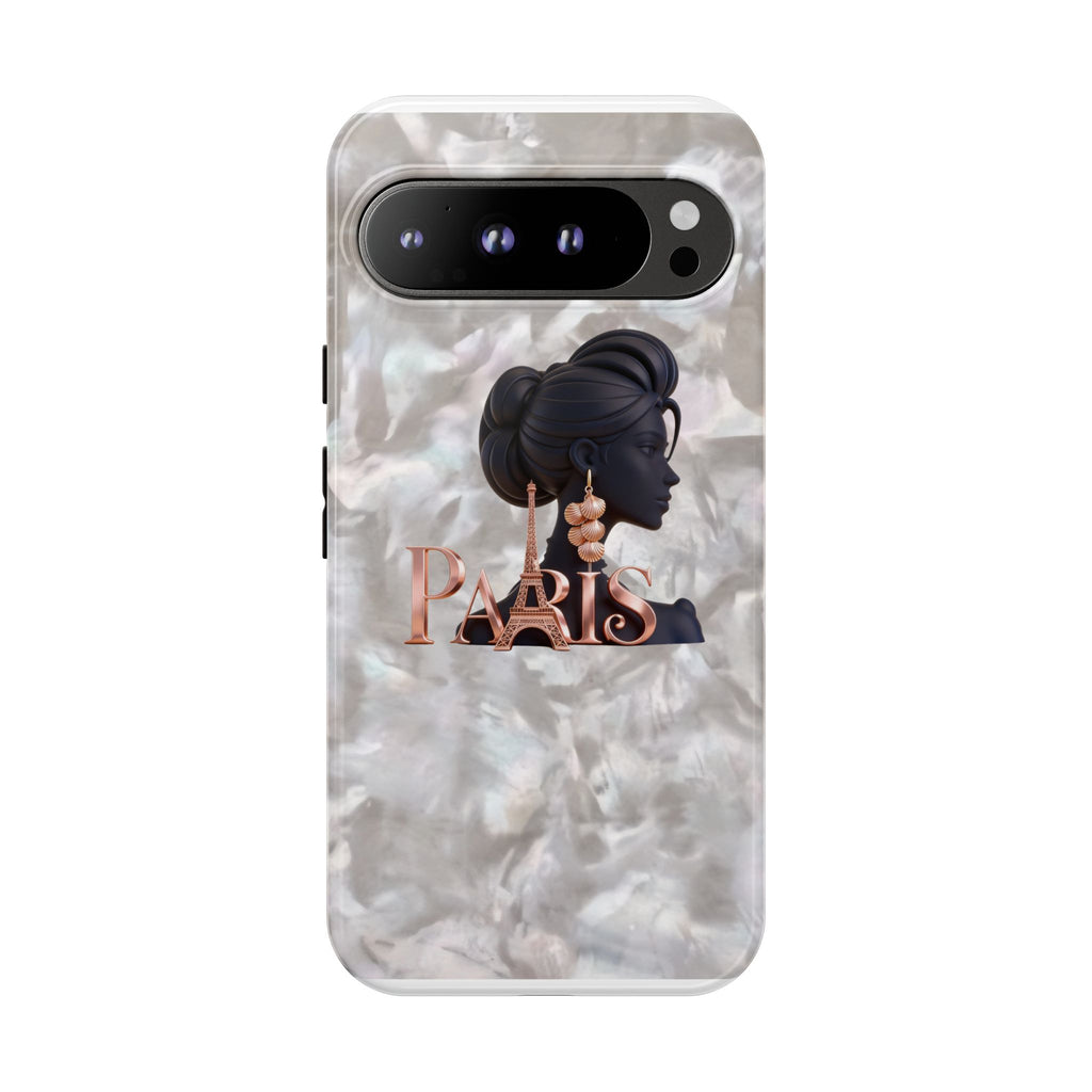 Paris Silhouette Pearl Phone Case — Tough Protective Smartphone Cover Printify