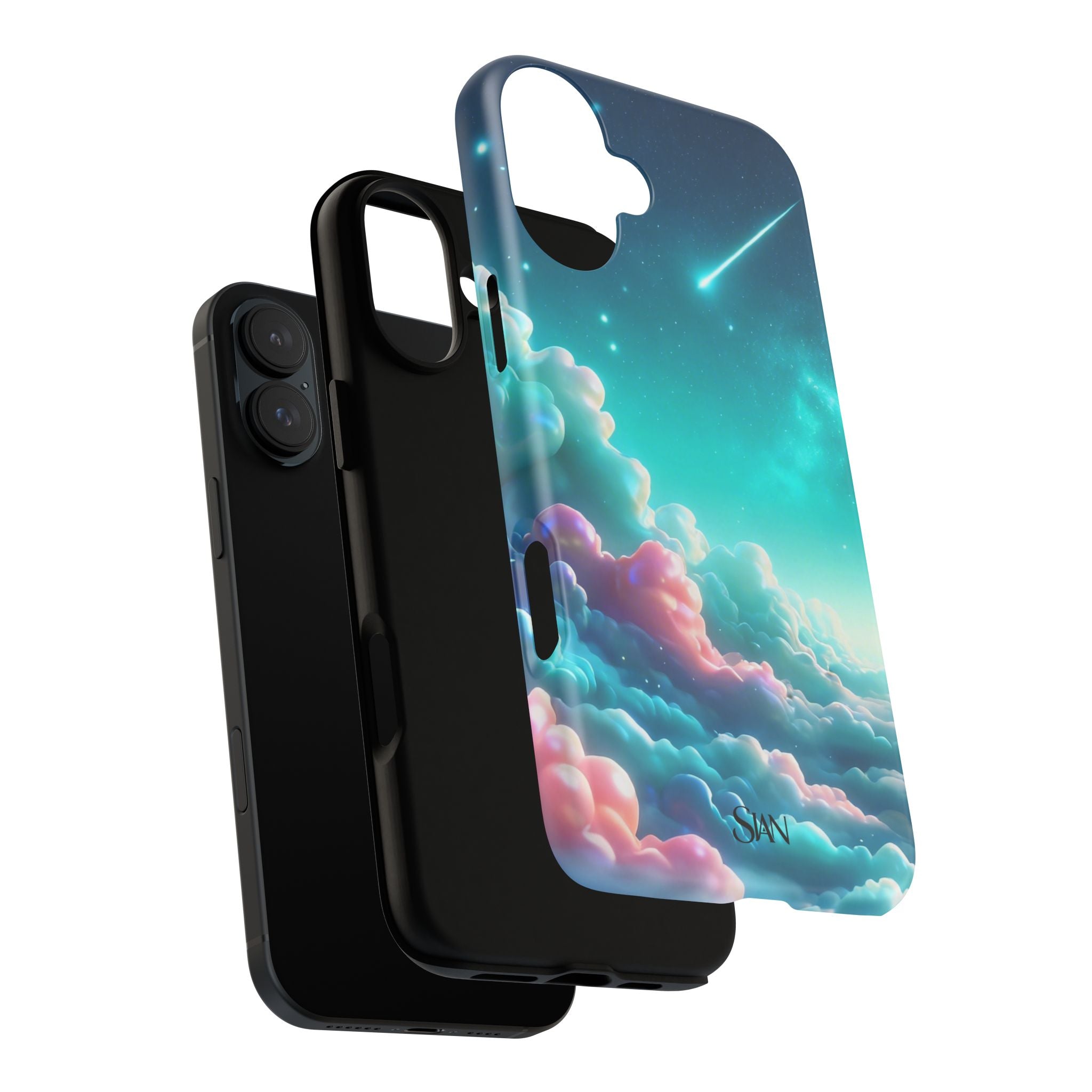Dreamy Pastel Clouds with Shooting Star phone case Printify