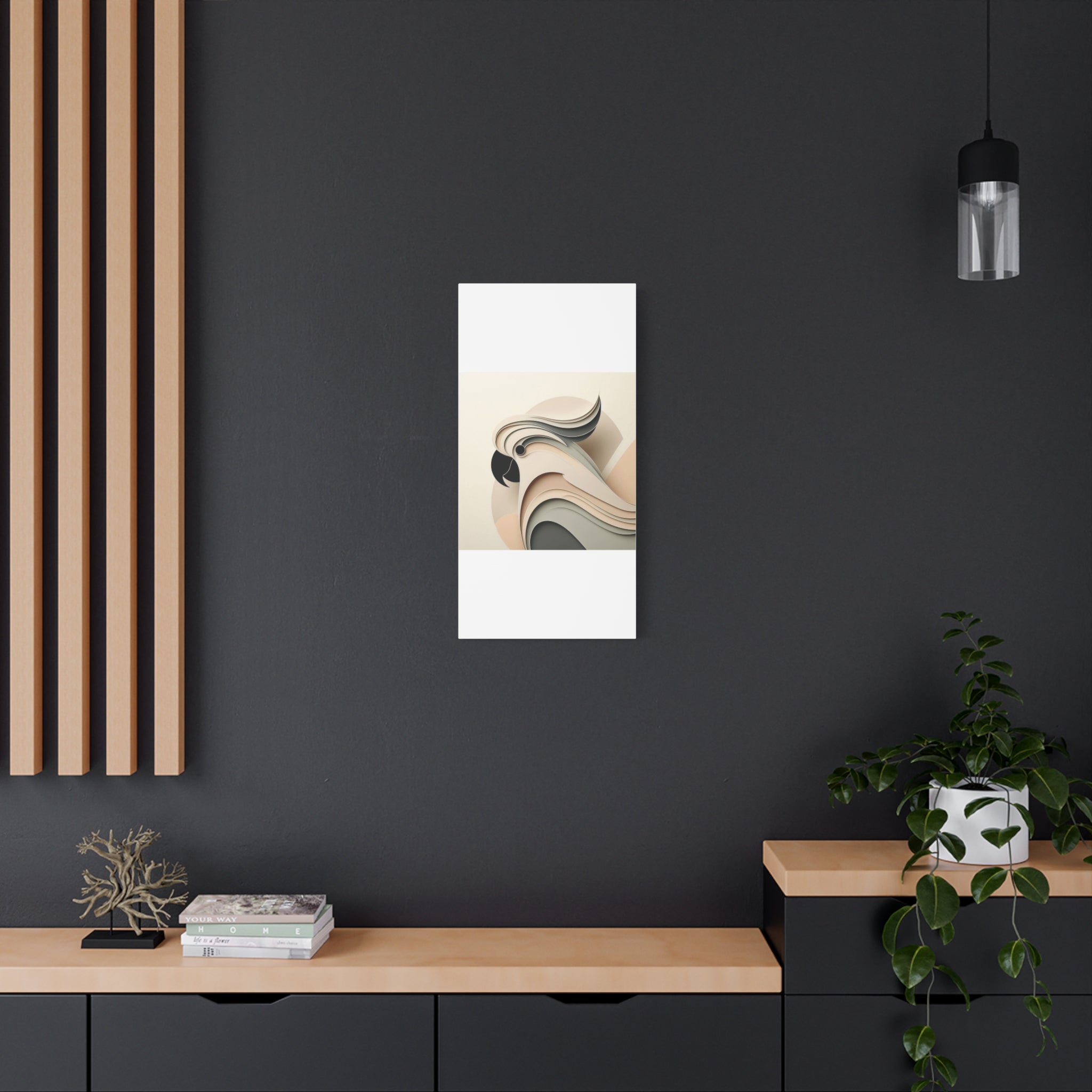 Abstract Paper Cut Cockatoo Matte Canvas Printify