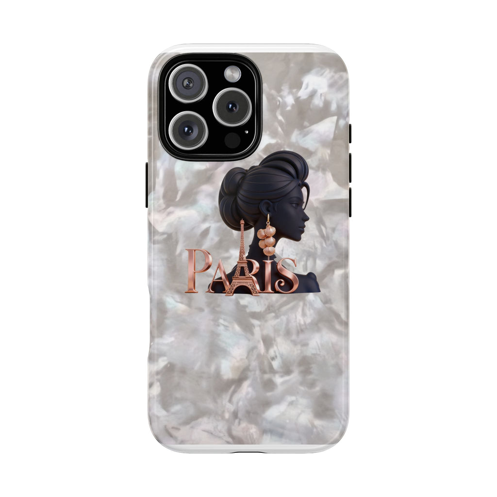 Paris Silhouette Pearl Phone Case — Tough Protective Smartphone Cover Printify