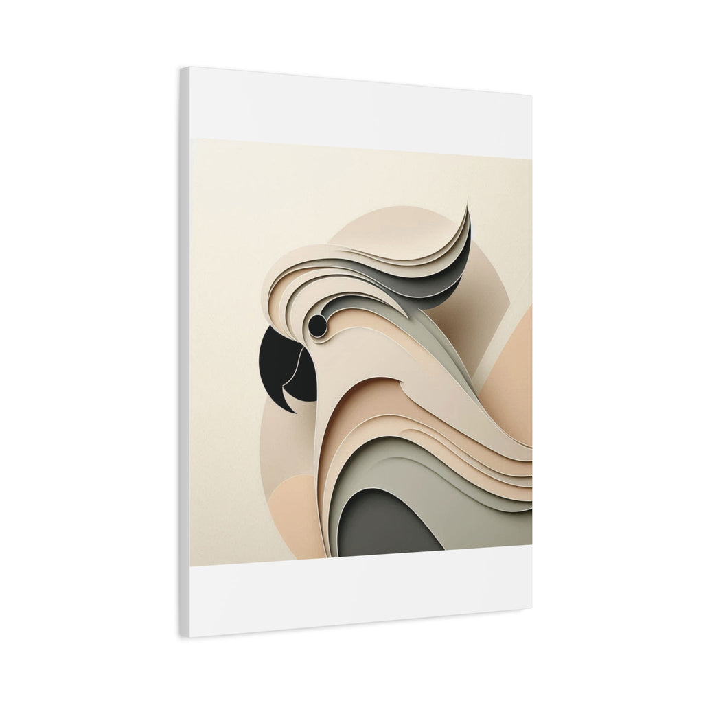 Abstract Paper Cut Cockatoo Matte Canvas Printify