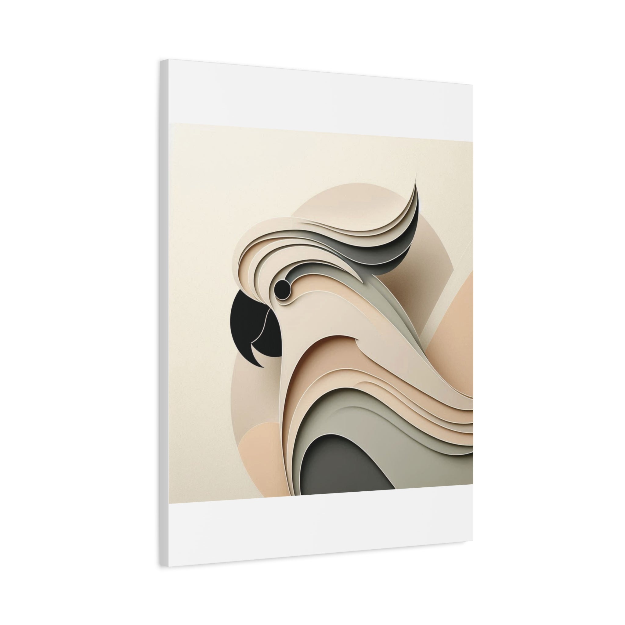 Abstract Paper Cut Cockatoo Matte Canvas Printify