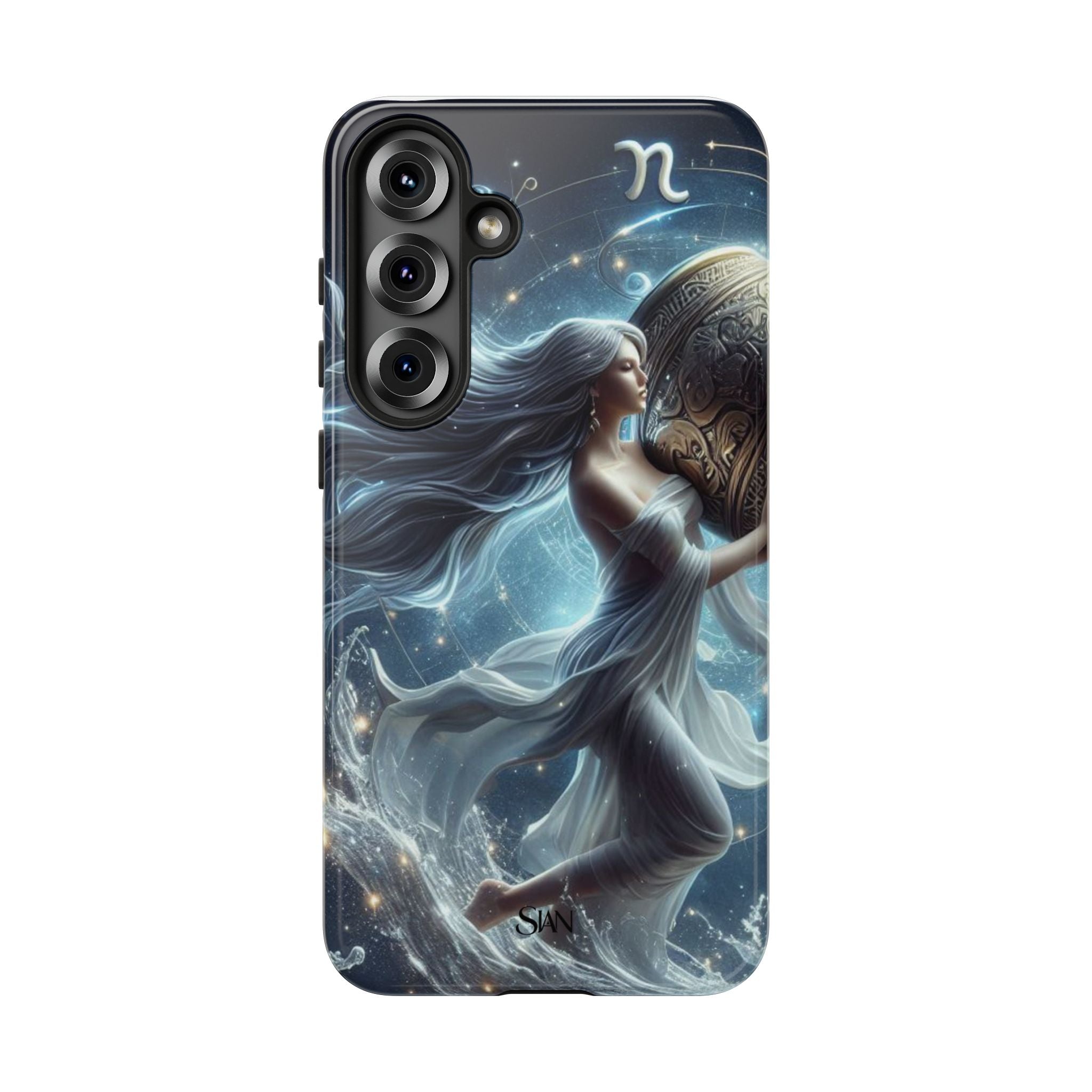 Moonlit Athena figure phone case | Goddess warrior celestial art tough case Printify