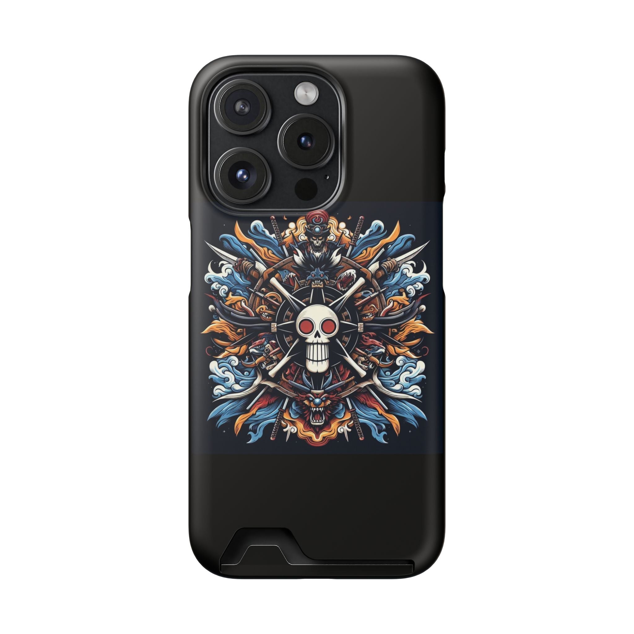 One Piece Phone Case with Card Holder | Anime Straw Hat Crew Design Printify