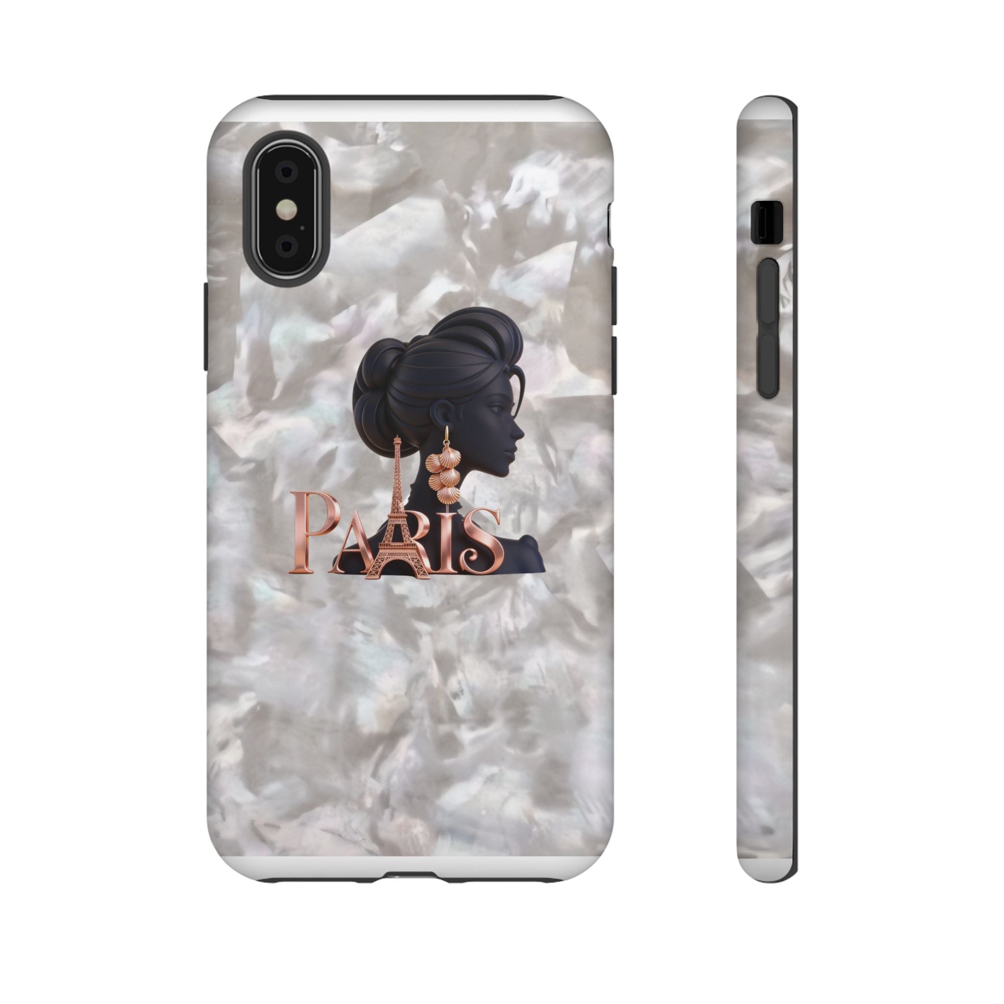 Paris Silhouette Pearl Phone Case — Tough Protective Smartphone Cover Printify