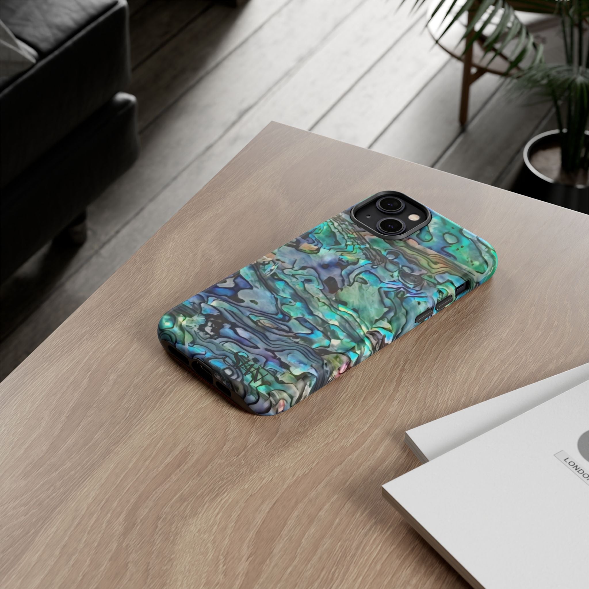 Abalone Shell Pattern Phone Case | Iridescent Ocean Swirl Protective Cover Printify