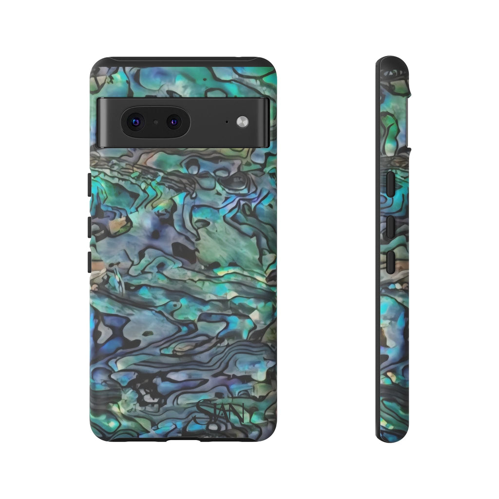Abalone Shell Pattern Phone Case | Iridescent Ocean Swirl Protective Cover Printify