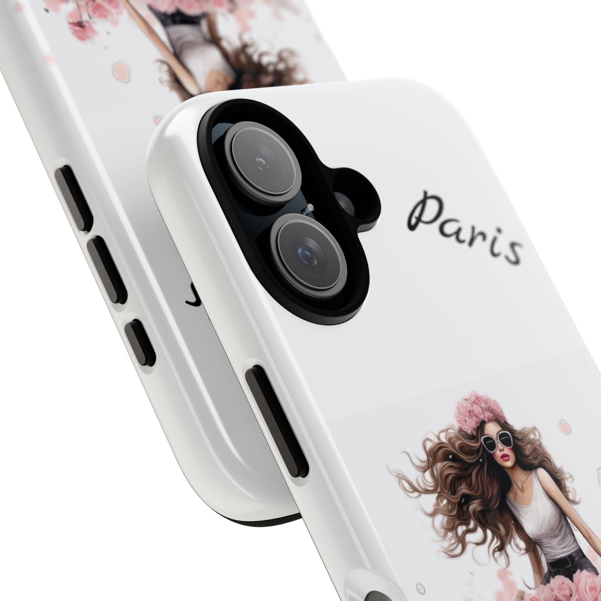 Paris Rose Bicycle woman phone case | Floral iPhone case Printify