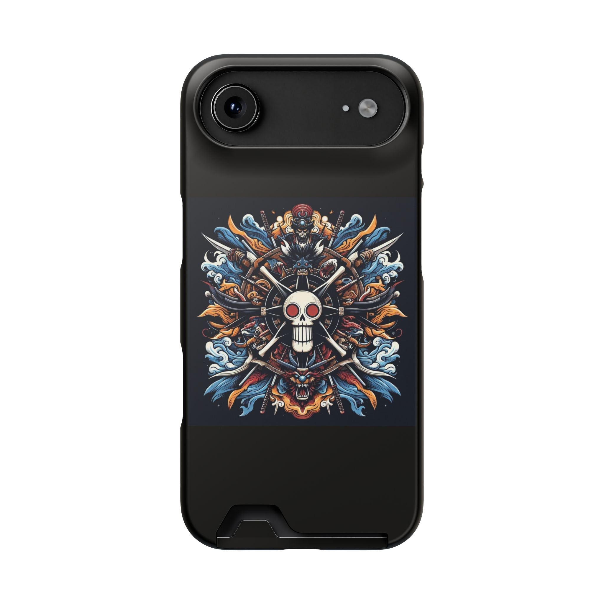 One Piece Phone Case with Card Holder | Anime Straw Hat Crew Design Printify