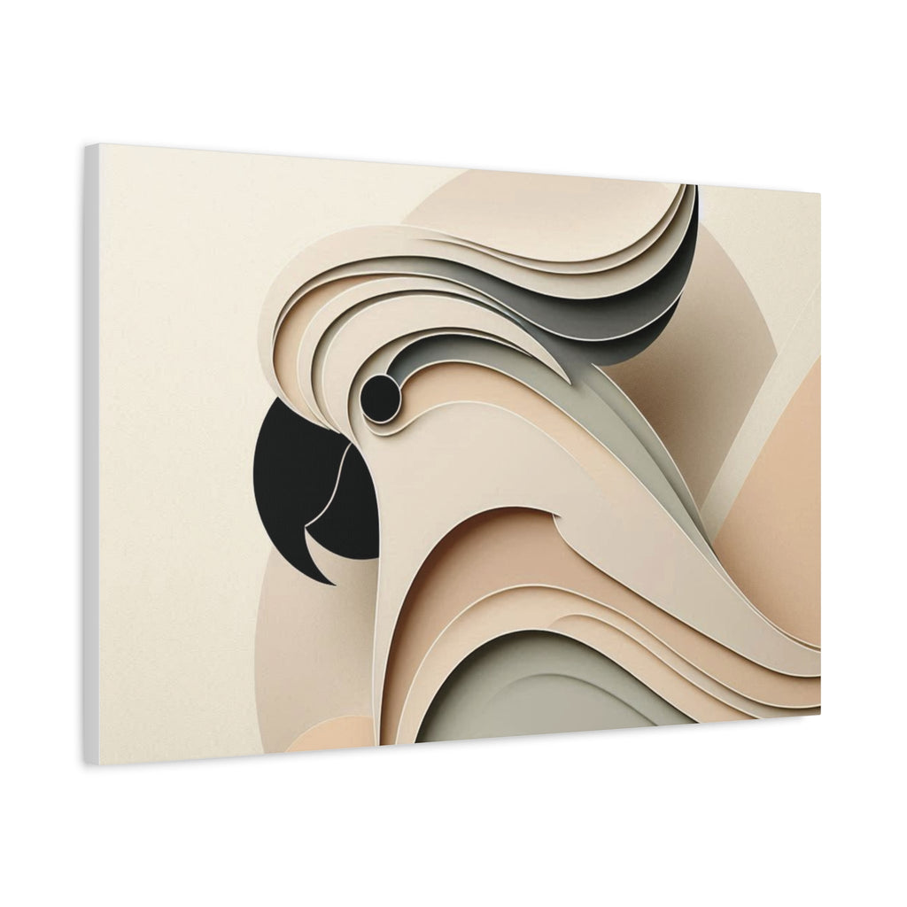 Abstract Paper Cut Cockatoo Matte Canvas Printify