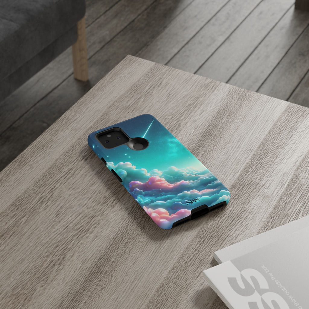Dreamy Pastel Clouds with Shooting Star phone case Printify