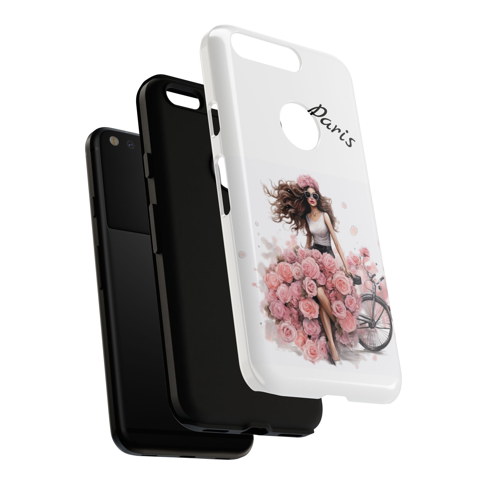 Paris Rose Bicycle woman phone case | Floral iPhone case Printify