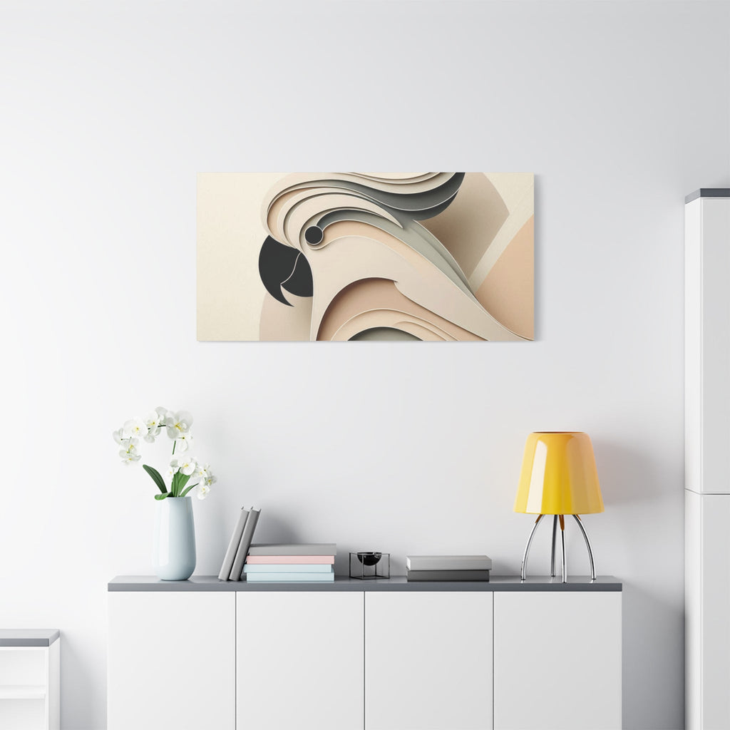 Abstract Paper Cut Cockatoo Matte Canvas Printify