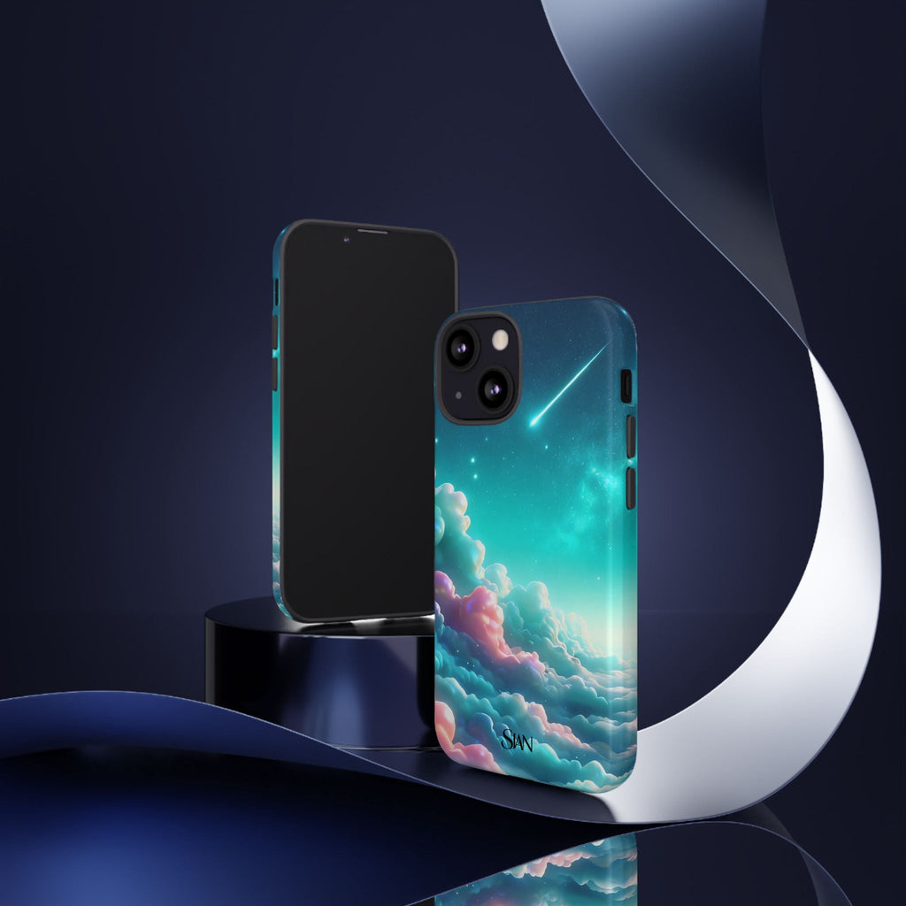 Dreamy Pastel Clouds with Shooting Star phone case Printify