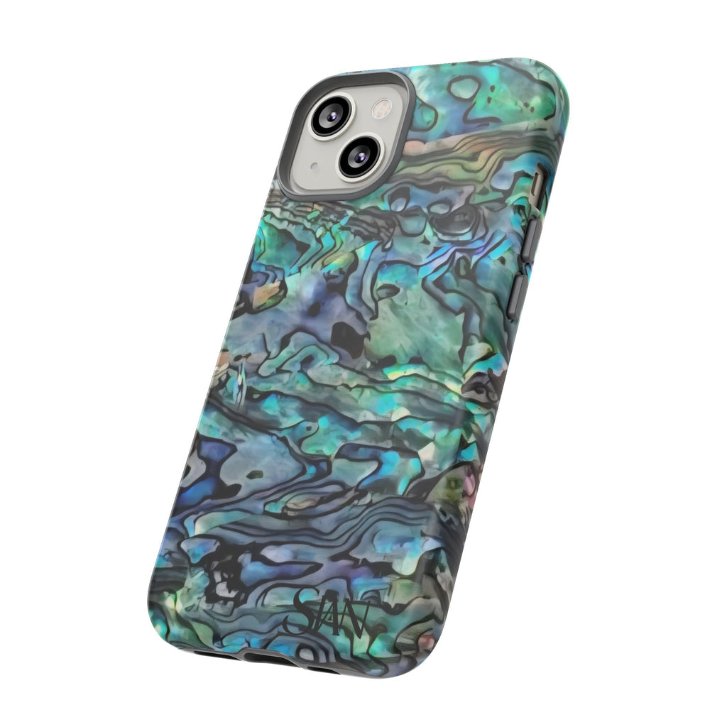 Abalone Shell Pattern Phone Case | Iridescent Ocean Swirl Protective Cover Printify