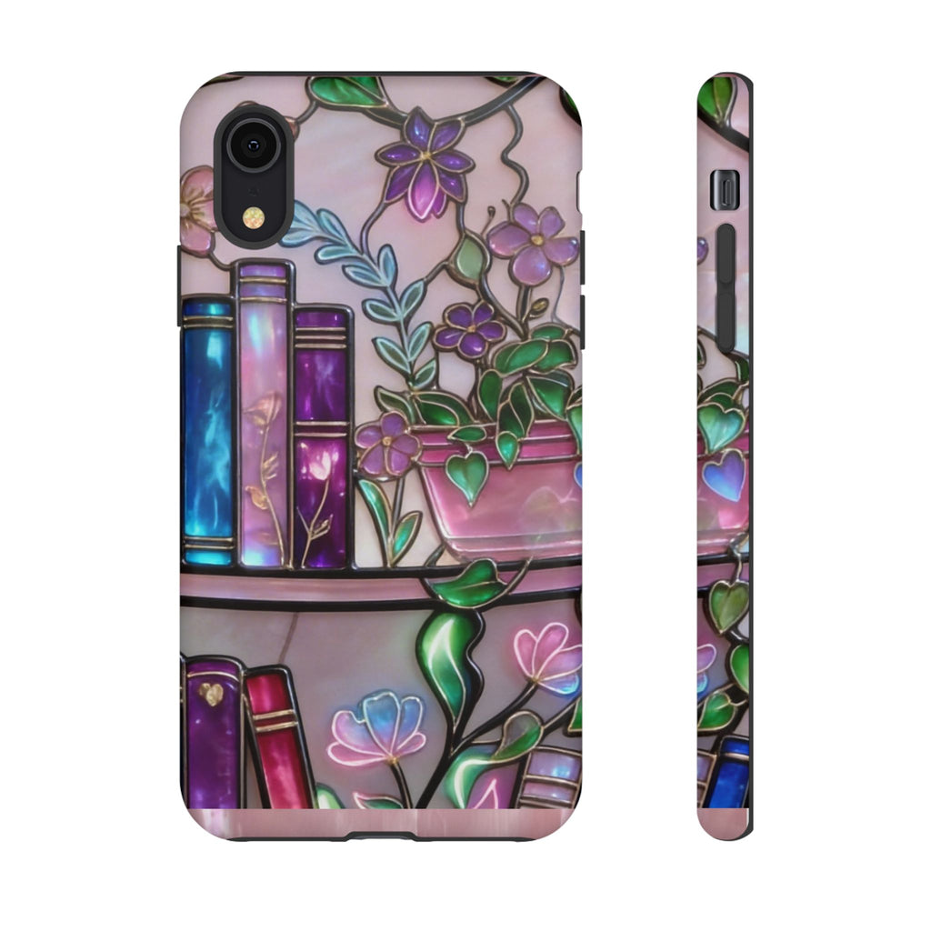 Floral Bookshelf Phone Case — Pastel Botanicals & Magical Book Art Printify