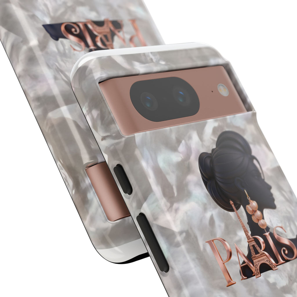 Paris Silhouette Pearl Phone Case — Tough Protective Smartphone Cover Printify