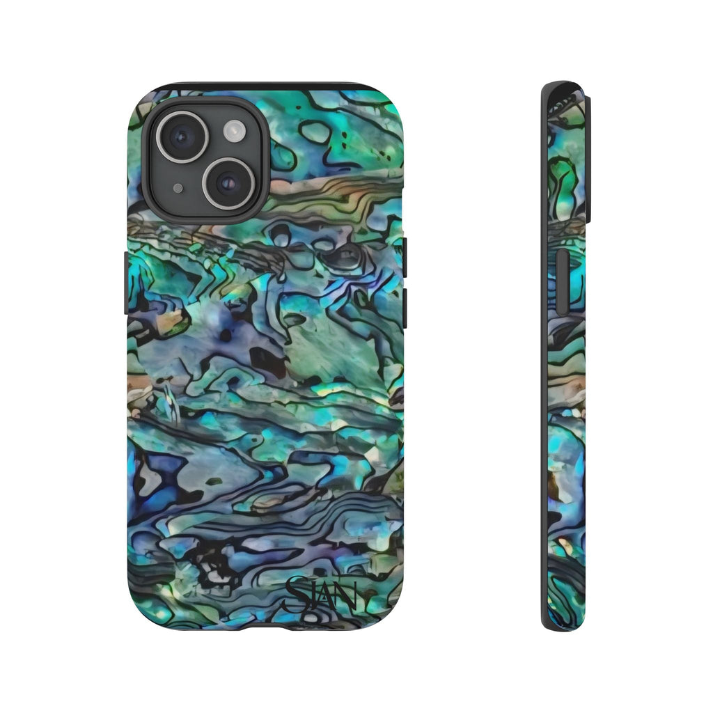 Abalone Shell Pattern Phone Case | Iridescent Ocean Swirl Protective Cover Printify