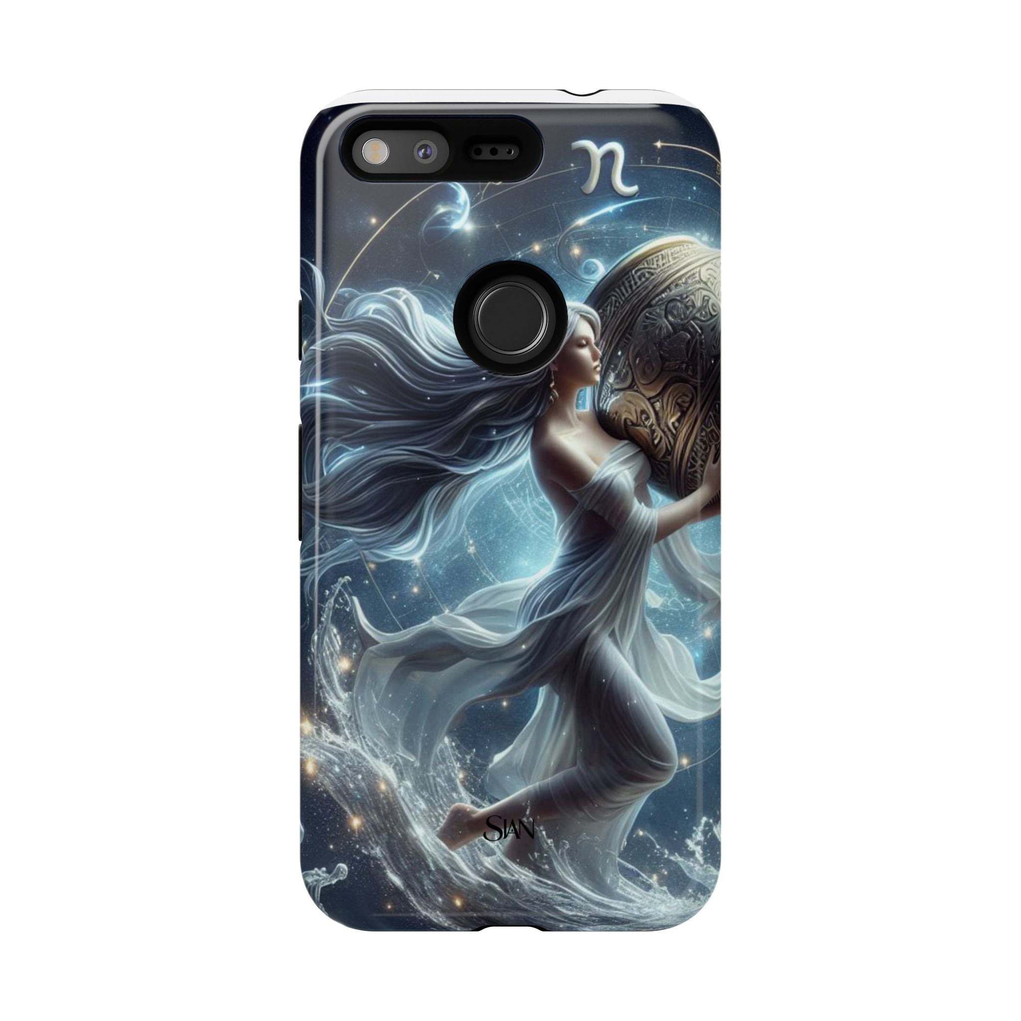 Moonlit Athena figure phone case | Goddess warrior celestial art tough case Printify